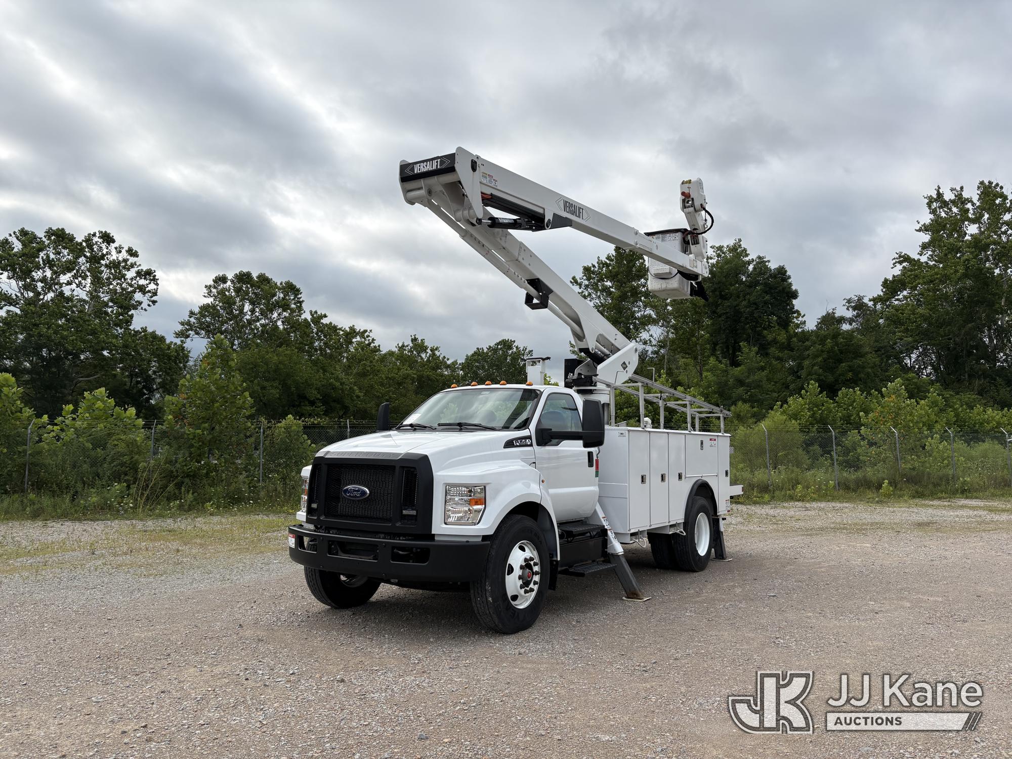 Versalift VST-52I, Articulating & Telescopic Material Handling Bucket Truck mounted behind cab on 2024 Ford F-750 Regular Cab DRW Utility Truck, Under CDL Driving Requirements