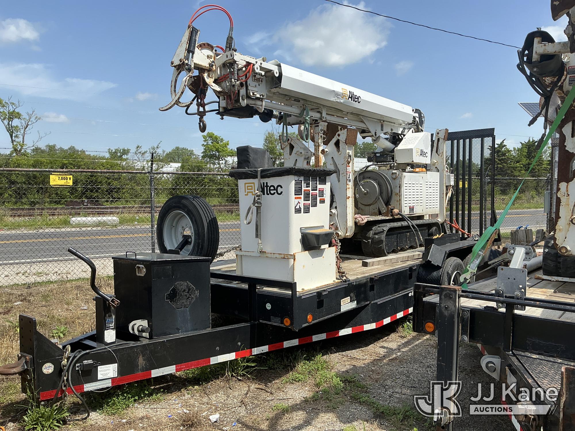 Altec DB37, Back Yard Digger Derrick mounted on 2016 Altec Tracked Back Yard Carrier, To Be Sold With Lot# t1878 (Equipment and trailer price will be split out on invoice to reflect 80/20, equipment to trailer price ratio for tax purposes)