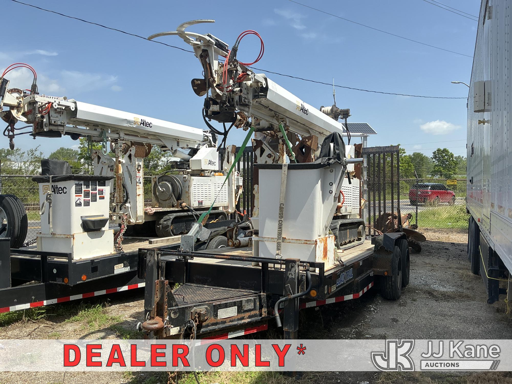 Altec DB37, Back Yard Digger Derrick mounted on 2012 Altec Tracked Back Yard Carrier, To Be Sold With Lot# t1880 (Equipment and trailer price will be split out on invoice to reflect 80/20, equipment to trailer price ratio for tax purposes)