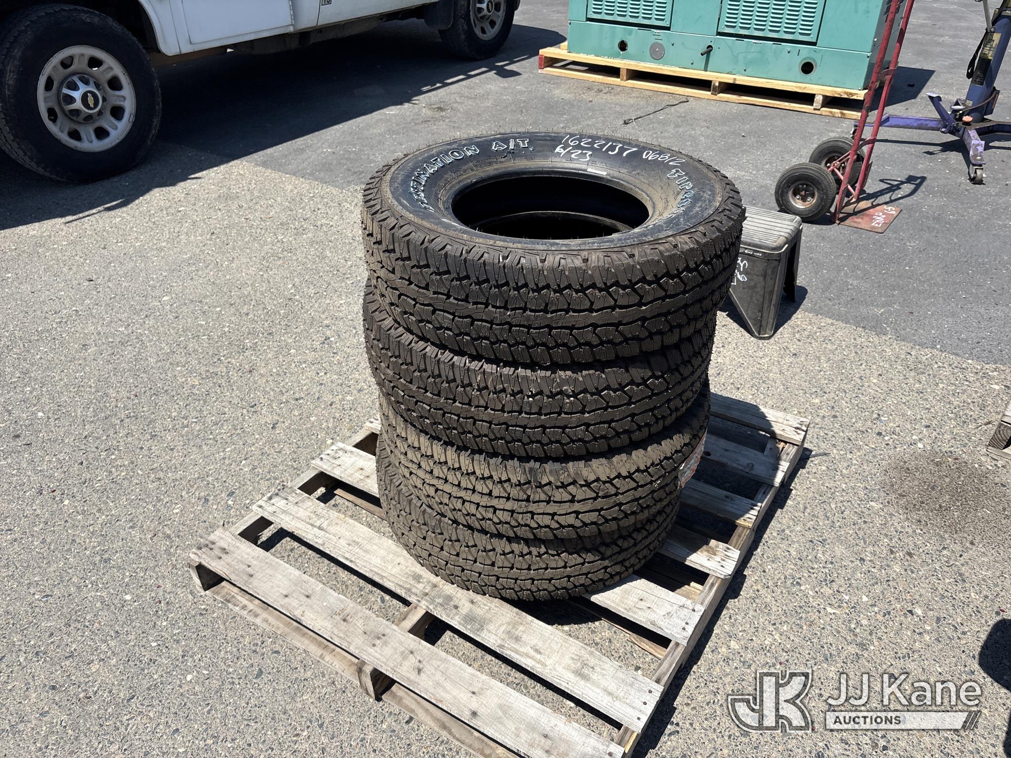 Pallet with (4)Tires (Appear New) NOTE: This unit is being sold AS IS/WHERE IS via Timed Auction and is located in Dixon