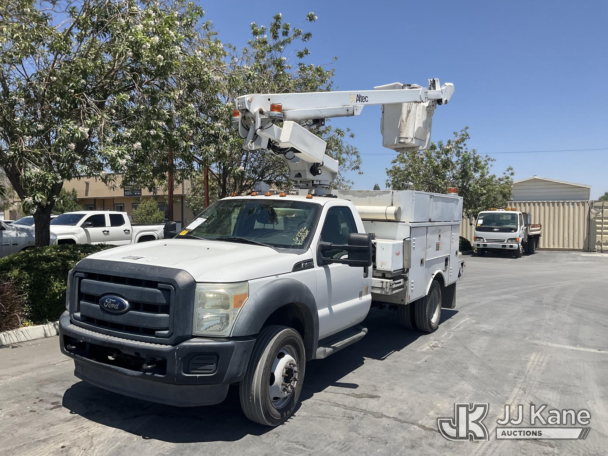 Altec AT200A, Telescopic Bucket Truck mounted behind cab on 2012 Ford F-450 SD Regular Cab DRW Dual Wheel Service Truck