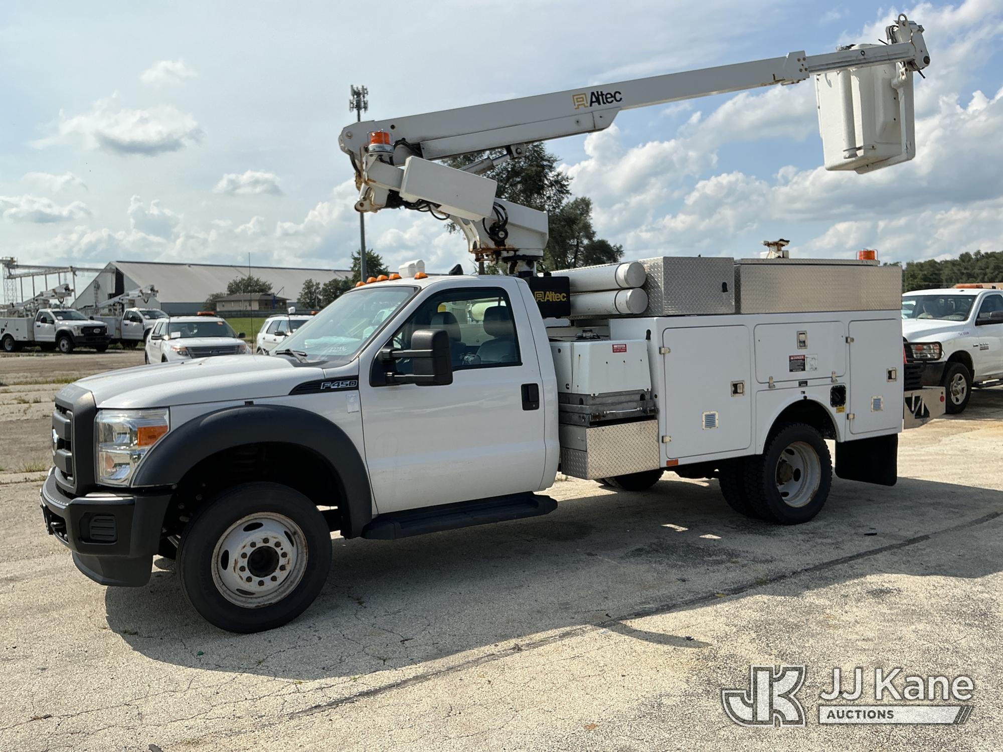 Altec AT200A, Telescopic Non-Insulated Bucket Truck mounted behind cab on 2013 Ford F-450 SD Service Truck