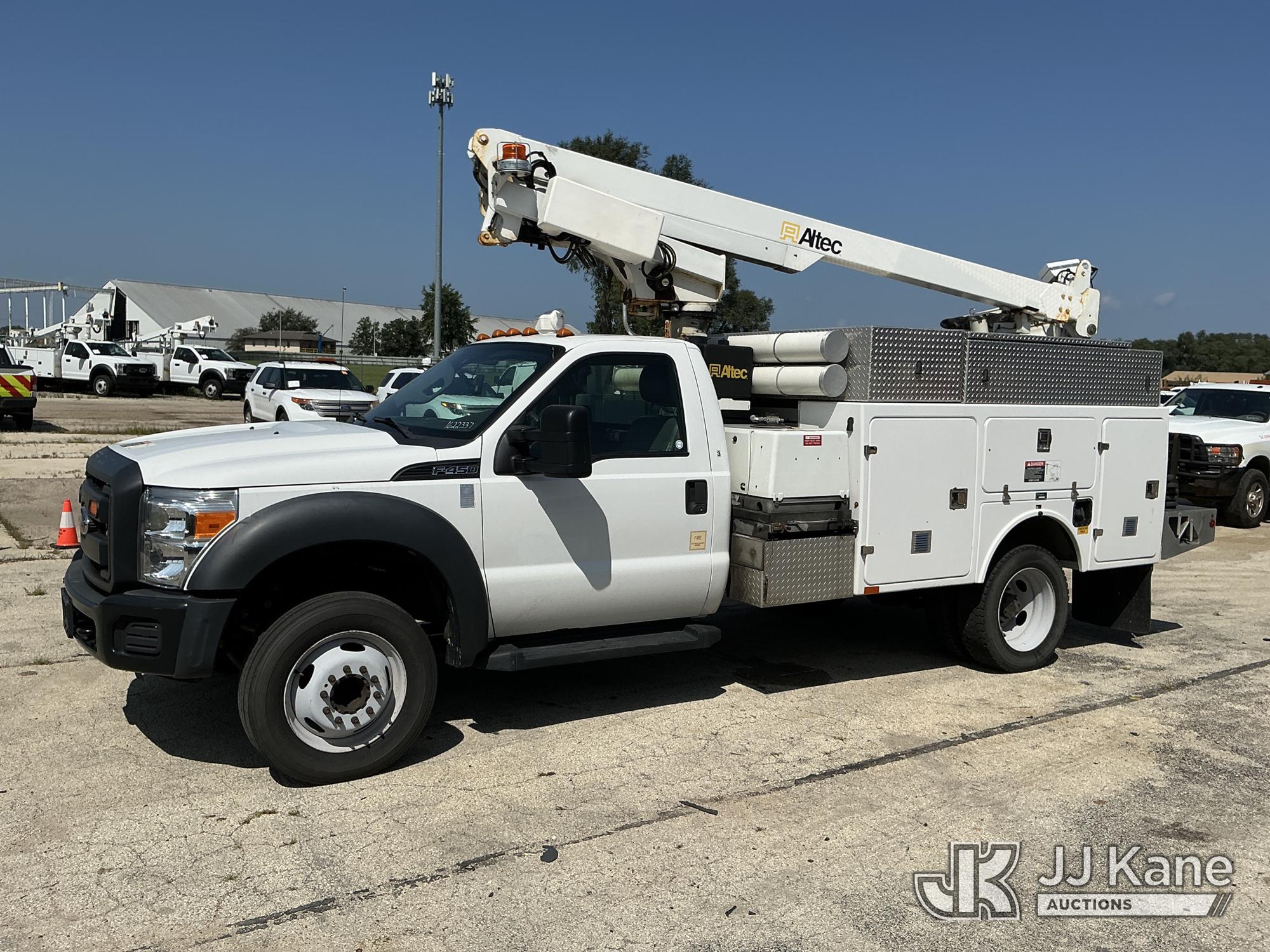 Altec AT200A, Telescopic Non-Insulated Bucket Truck mounted behind cab on 2015 Ford F-450 SD Service Truck