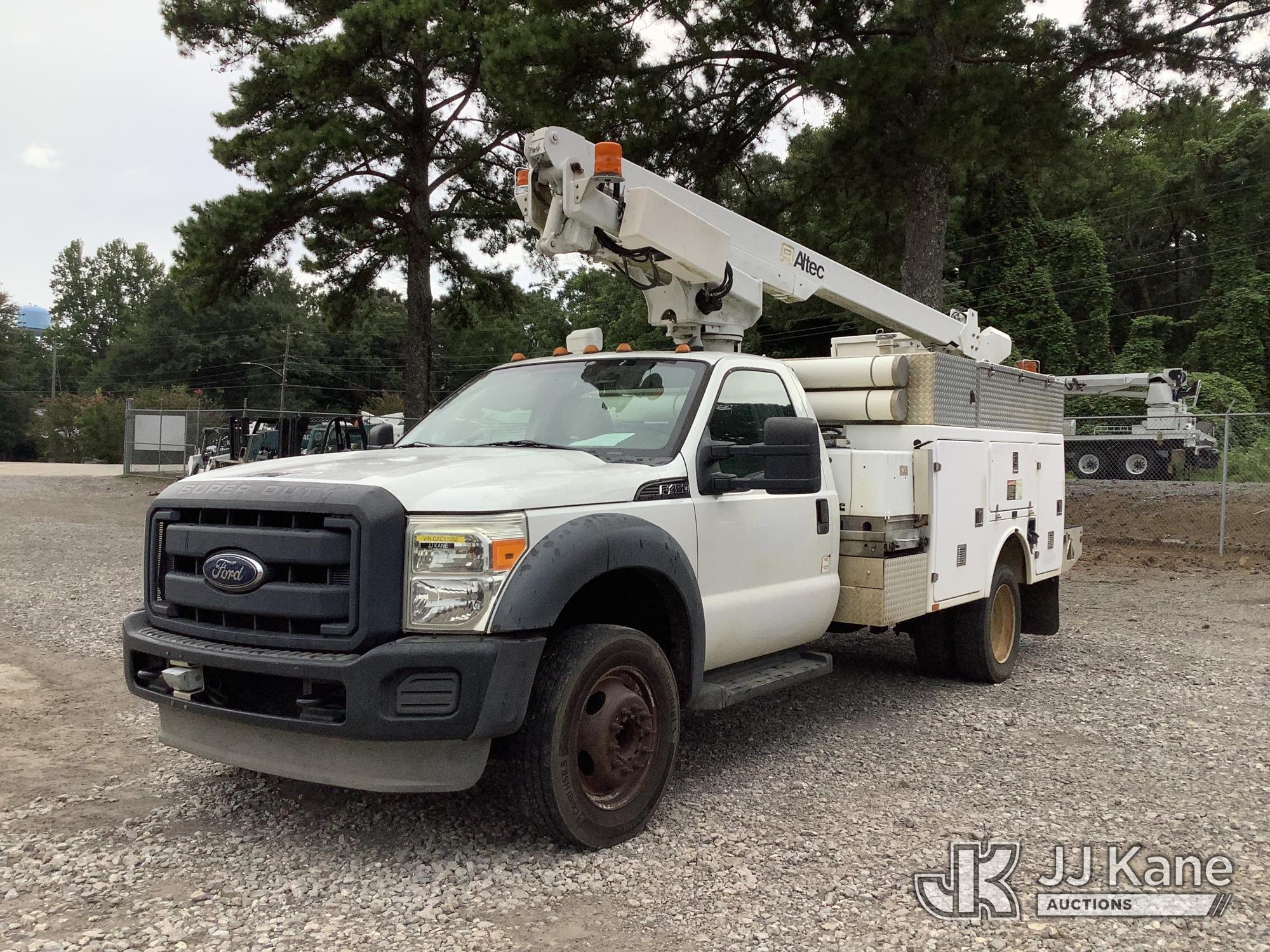 Altec AT200A, Telescopic Non-Insulated Bucket Truck mounted behind cab on 2012 Ford F-450 SD Regular Cab DRW Service Truck