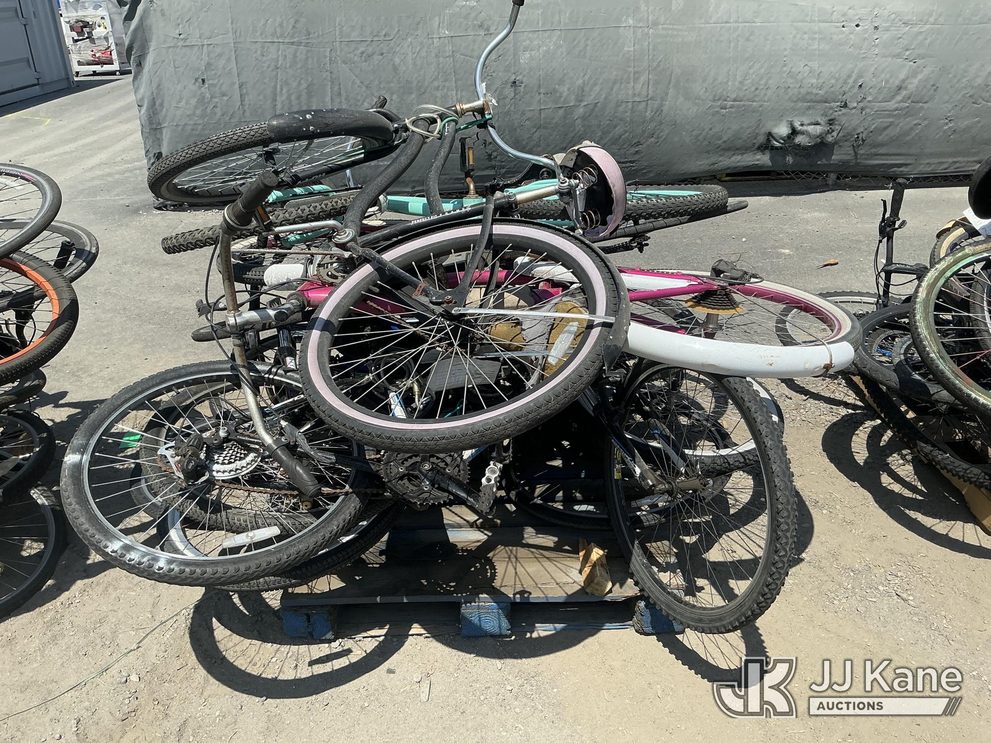 Pallet of bicycles (Used) NOTE: This unit is being sold AS IS/WHERE IS via Timed Auction and is located in Jurupa Valley