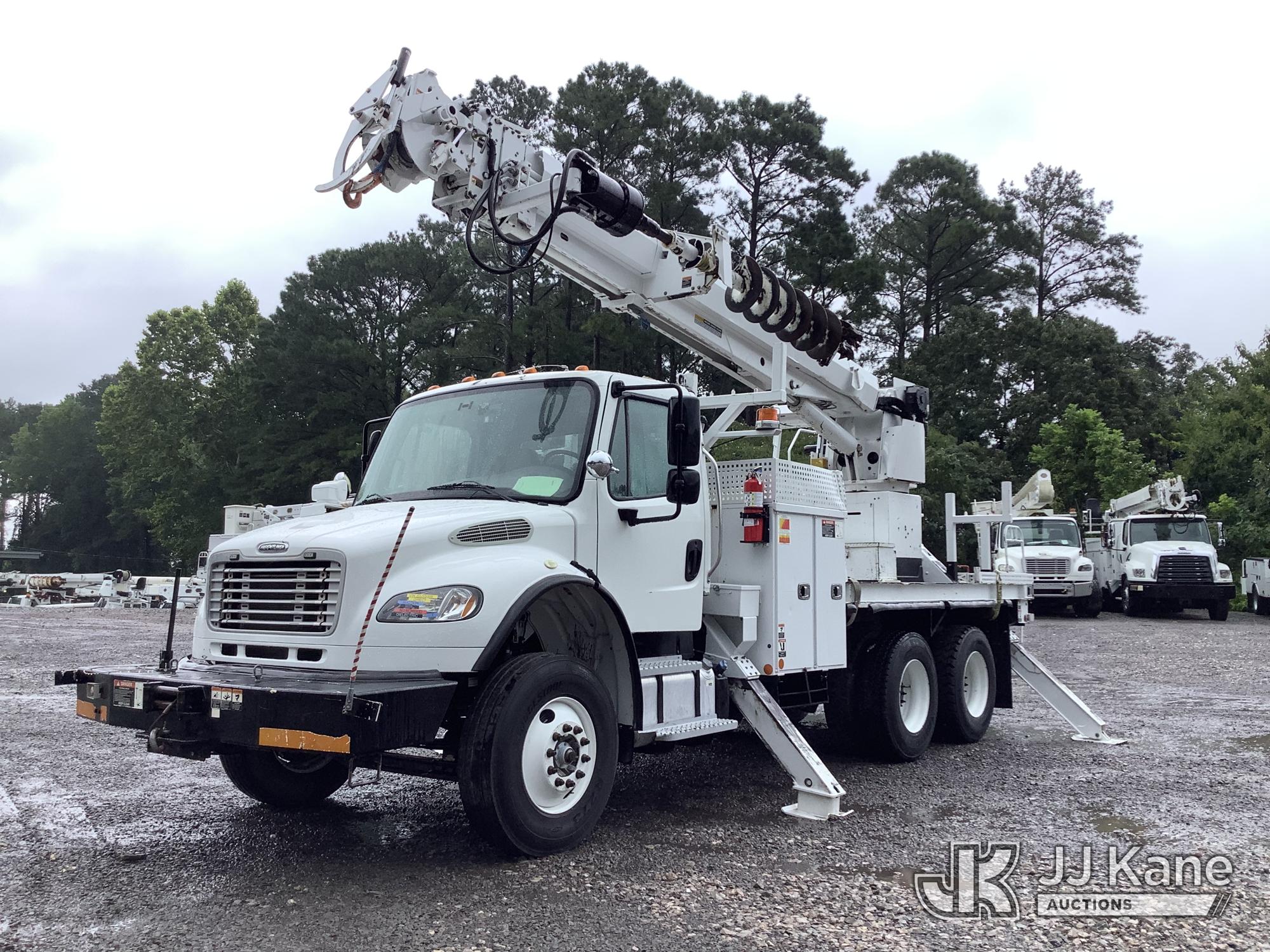 Altec D2050B-TR, Digger Derrick rear mounted on 2018 Freightliner M2 106 T/A Flatbed/Utility Truck