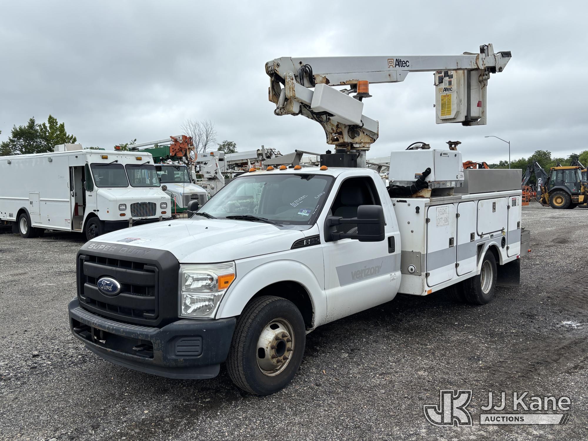 Altec AT200-A, Telescopic Non-Insulated Bucket Truck mounted behind cab on 2012 Ford F-350 SD Service Truck