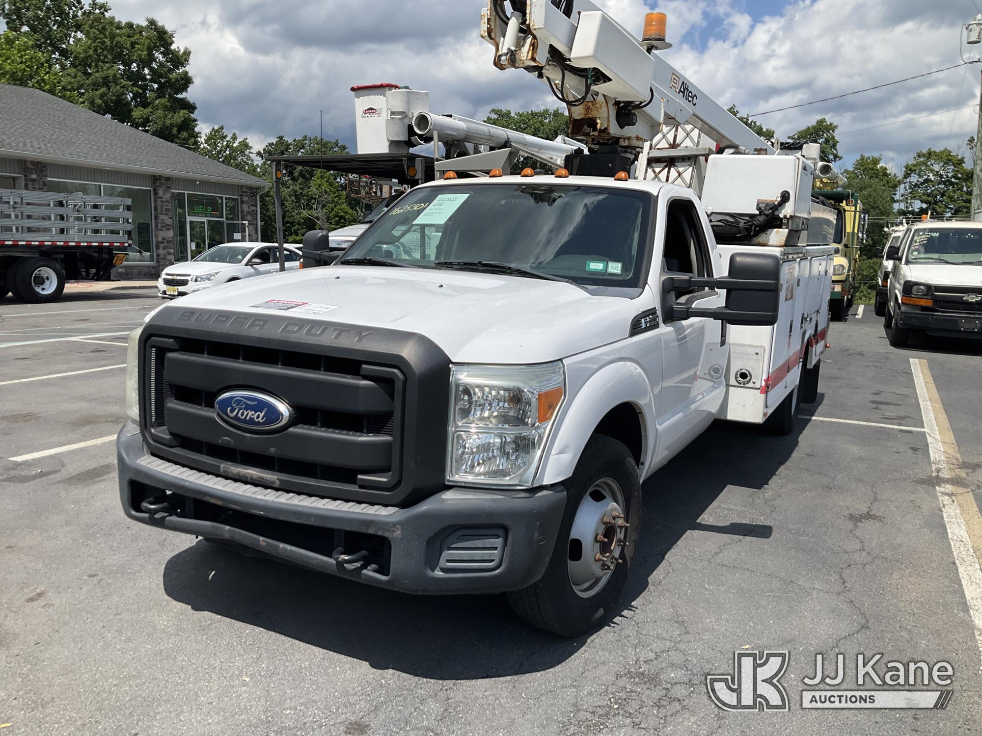 Altec AT200A, Telescopic Non-Insulated Bucket Truck mounted behind cab on 2012 Ford F350 2WD Service Truck