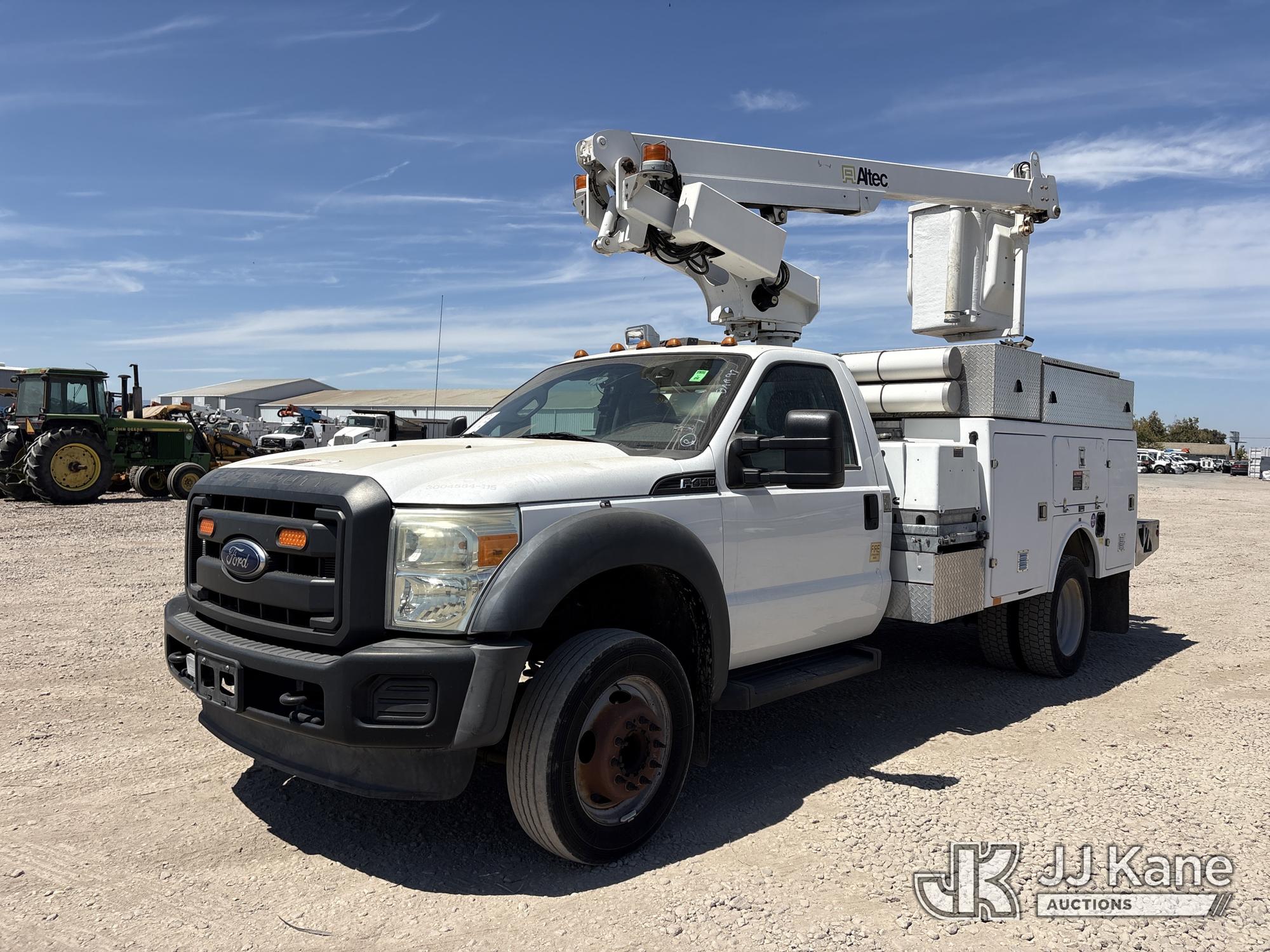 Altec AT200A, Telescopic Bucket Truck mounted behind cab on 2015 Ford F-450 SD Regular Cab DRW Service Truck
