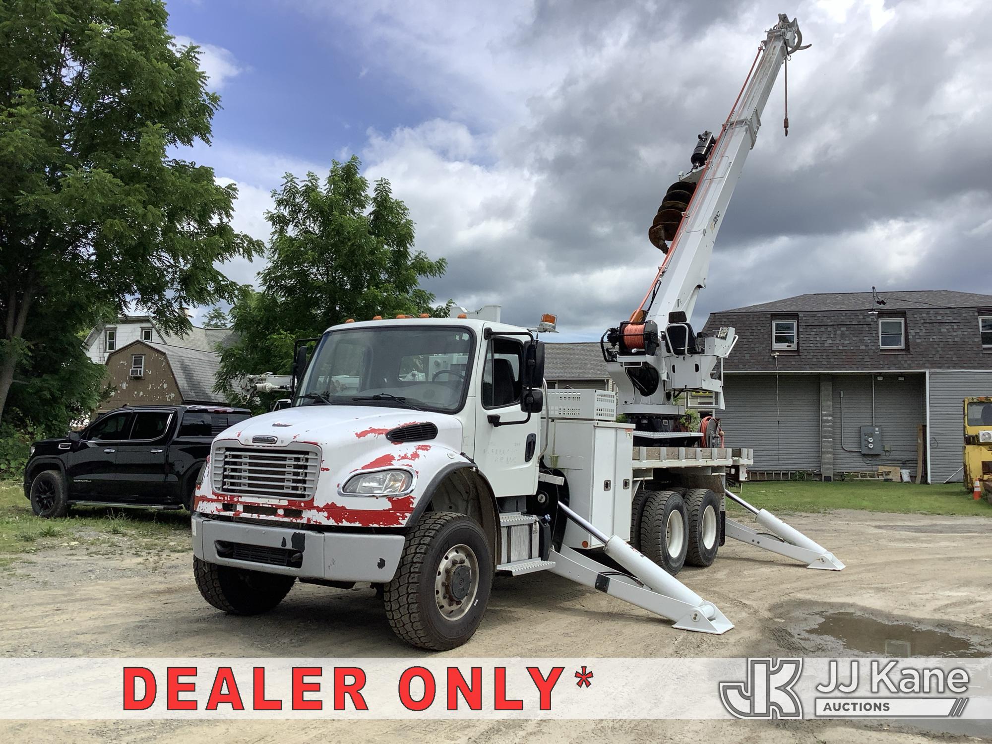 Altec DT65, Digger Derrick rear mounted on 2020 Freightliner M2 106 Flatbed/Utility Truck