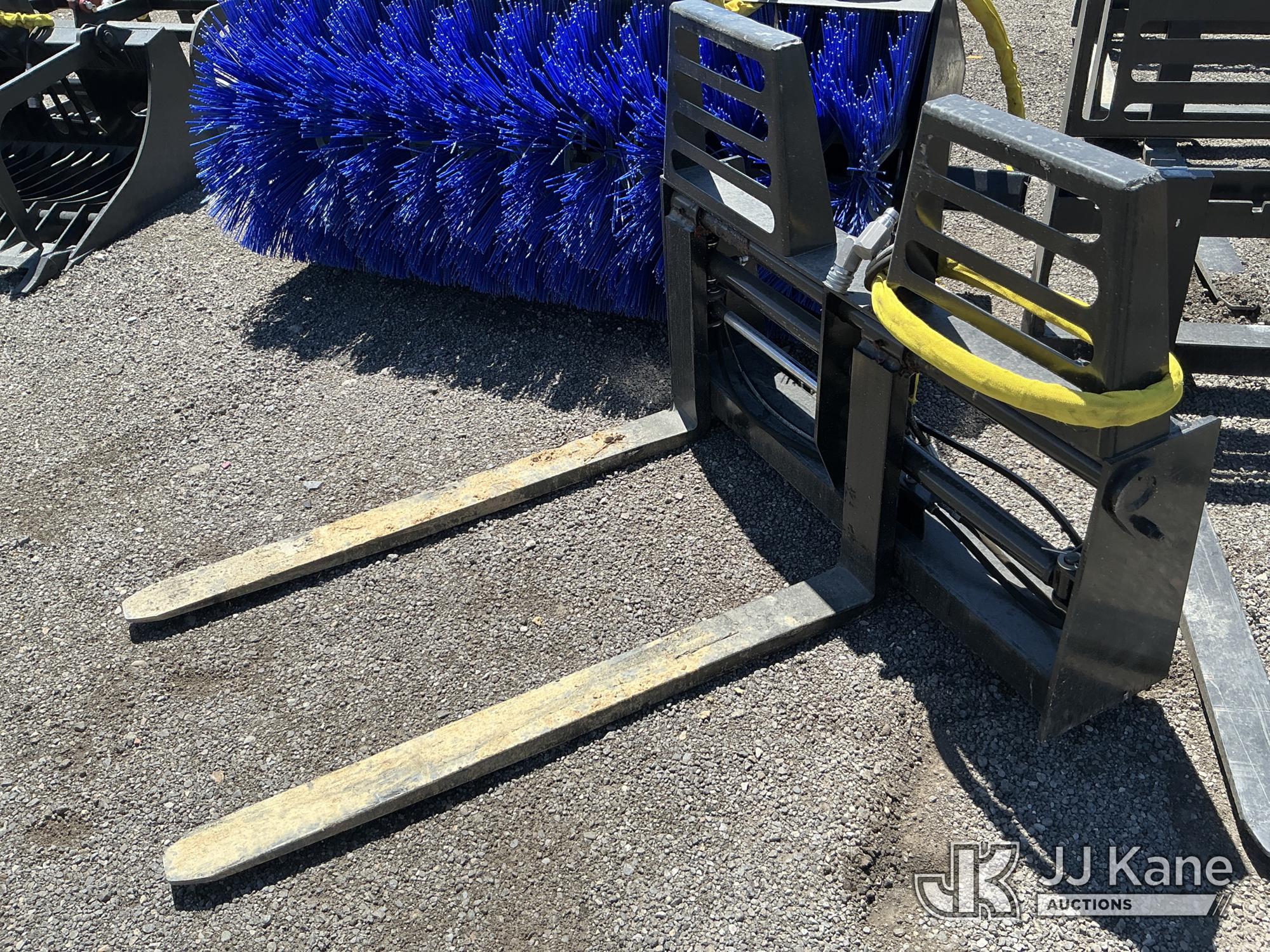 Skid Steer Adjustable Fork Attachment NOTE: This unit is being sold AS IS/WHERE IS via Timed Auction and is located in Salt Lake City