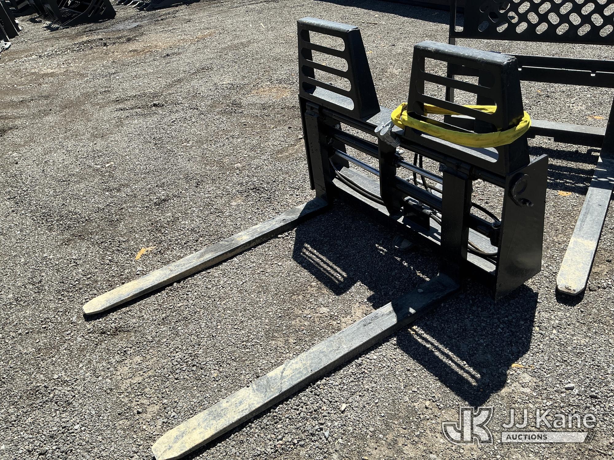 Skid Steer Adjustable Fork Attachment NOTE: This unit is being sold AS IS/WHERE IS via Timed Auction and is located in Salt Lake City