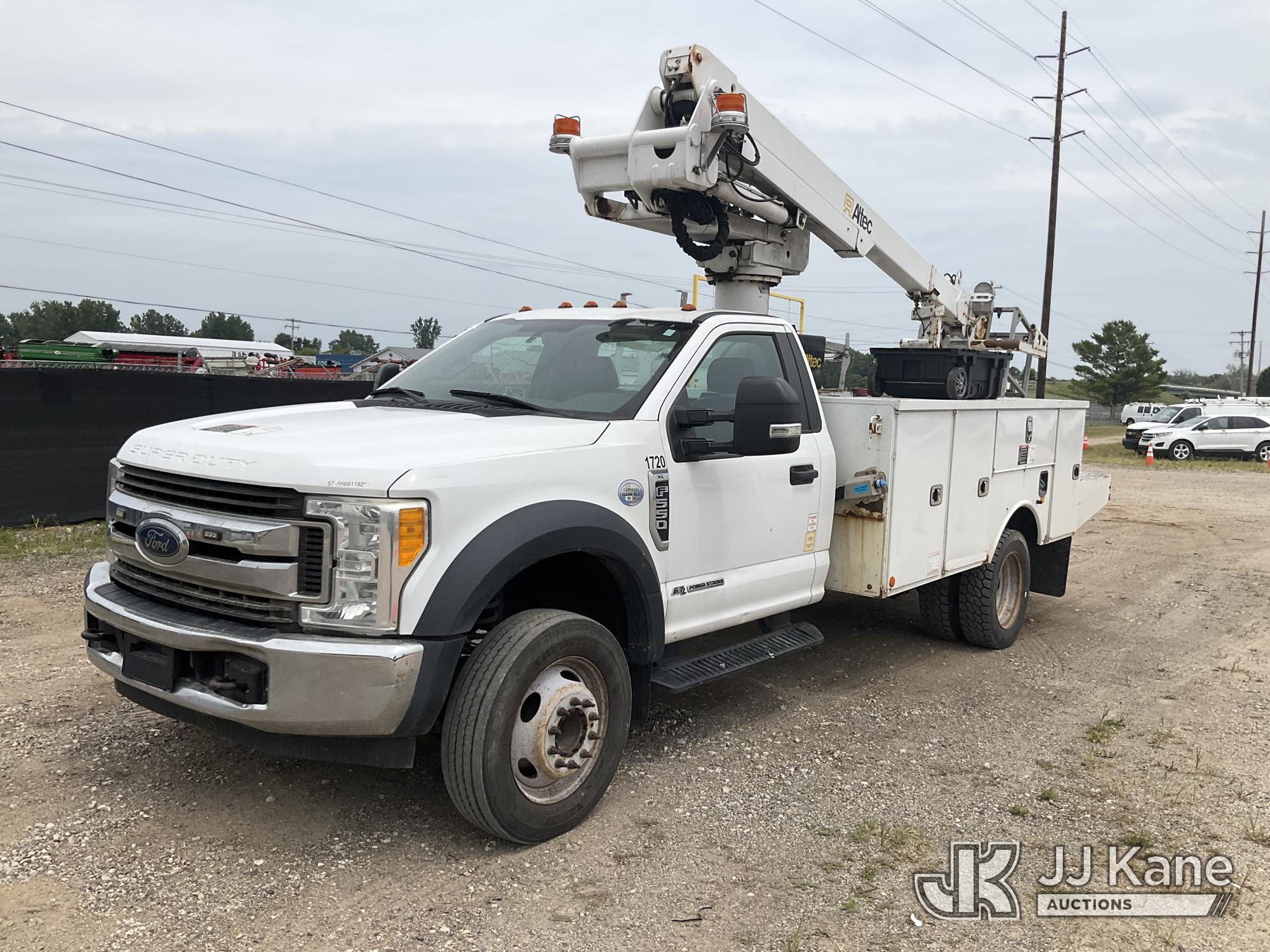 Altec AT235-P, Articulating & Telescopic Non-Insulated Bucket Truck mounted behind cab on 2017 Ford F-550 Regular Cab DRW Service Truck