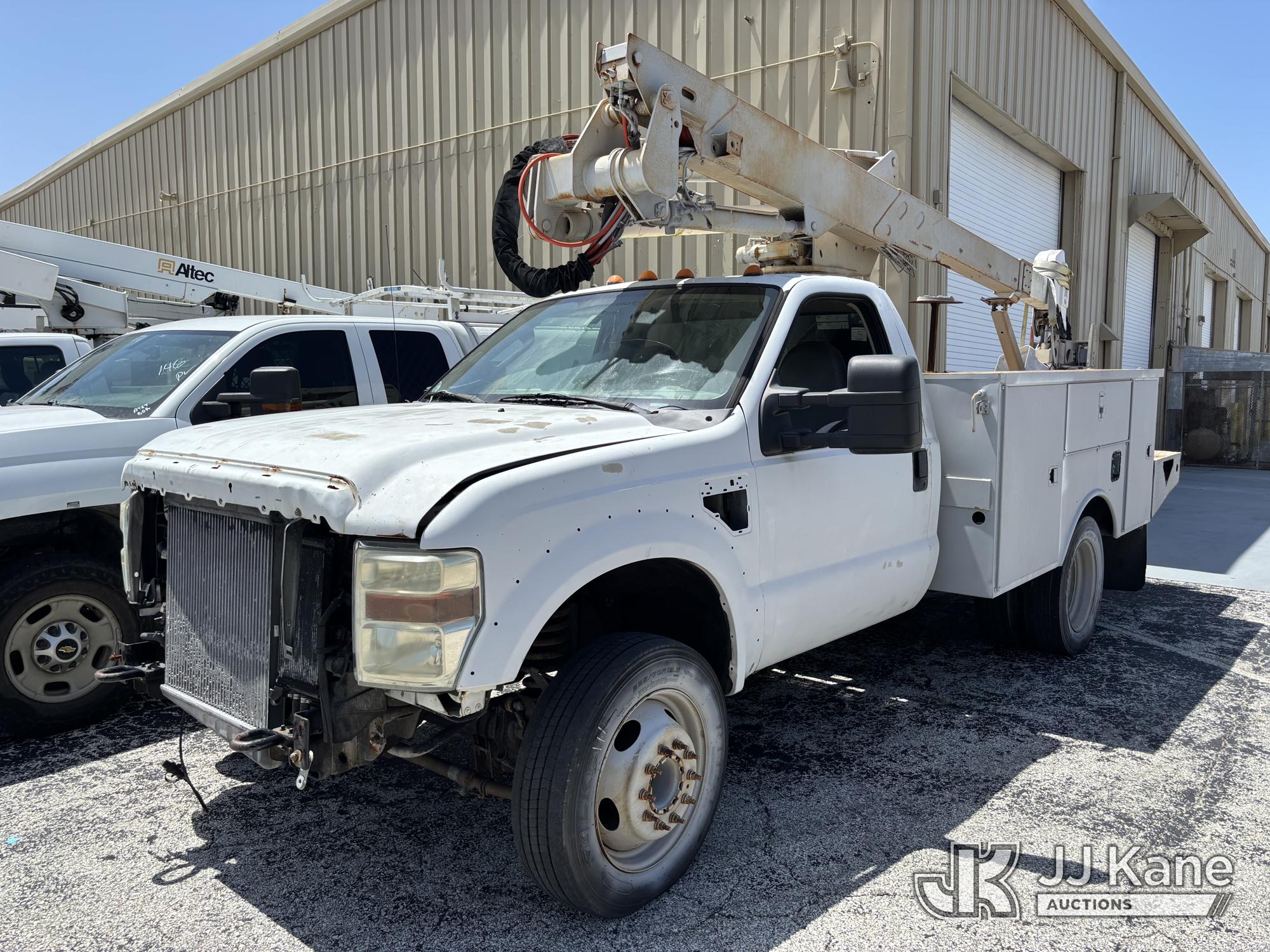 Altec AT37G, Articulating & Telescopic Bucket Truck mounted behind cab on 2008 Ford F-550 Regular Cab DRW Service Truck