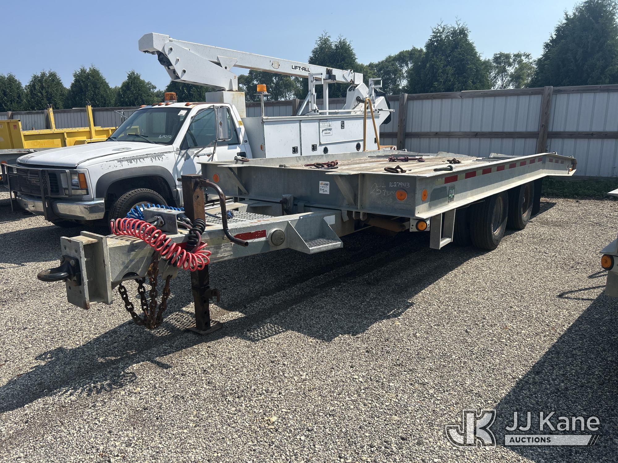 2007 Talbert TT-12 T/A Tilt Bed Tagalong Equipment Trailer, Overall Length- 31 ft, Level Deck- 13 ft, Beaver Tail- 8 ft, Over Wheels- 90 in
