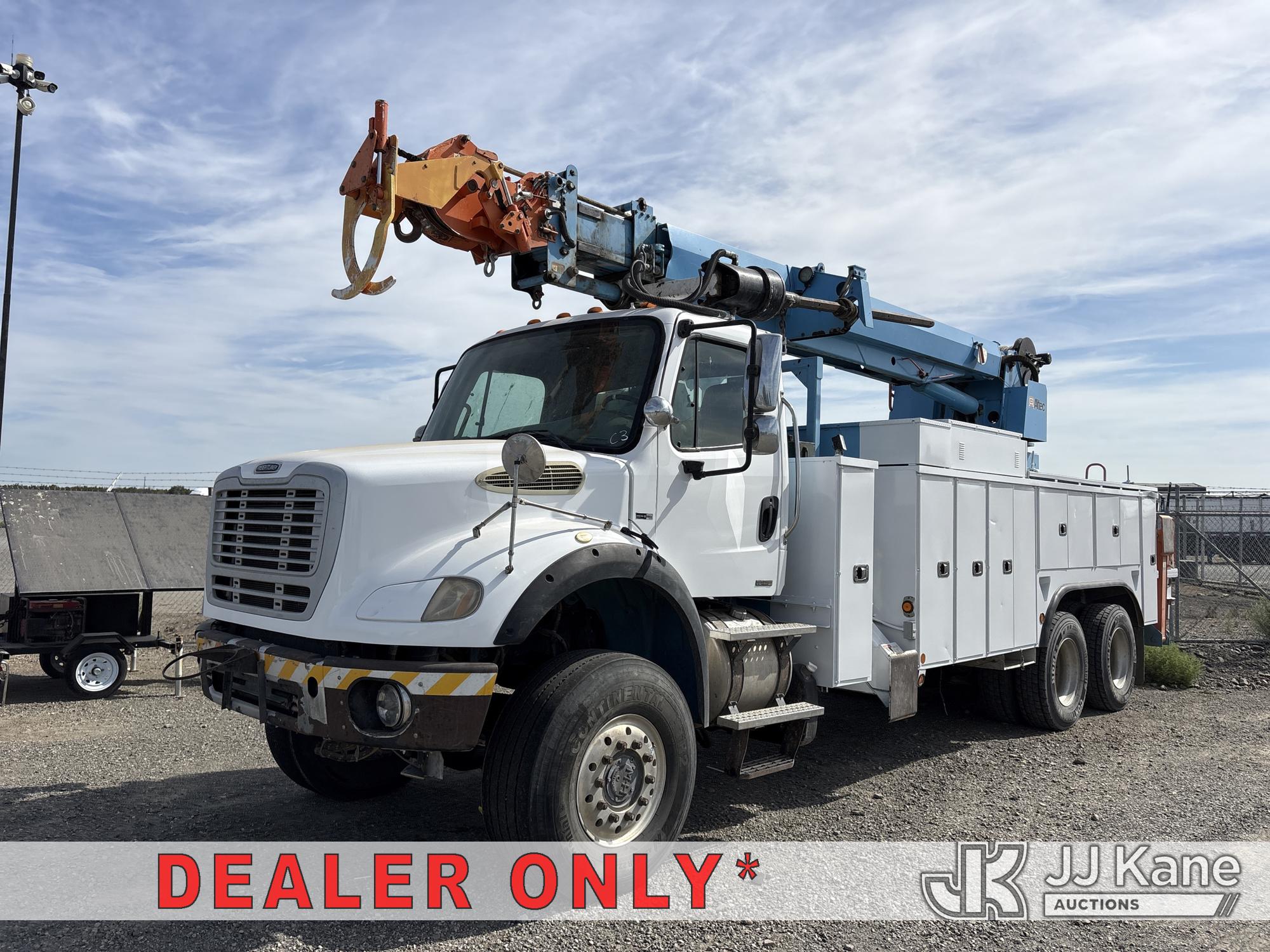 Altec D2050A-TR, Digger Derrick mounted behind cab on 2012 Freightliner M2 112 T/A Utility Truck