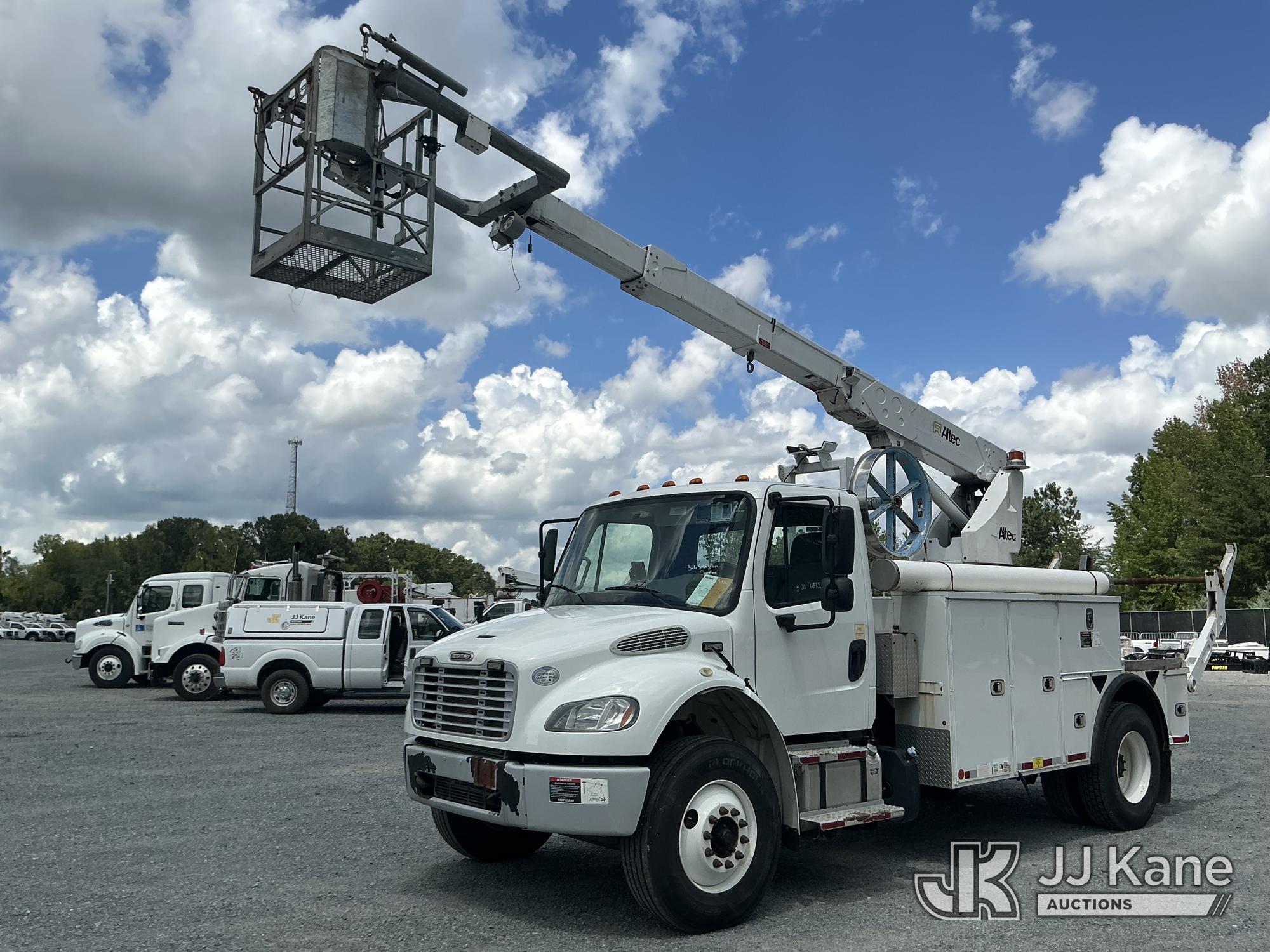 Altec T40P, Telescopic Non-Insulated Cable Placing Bucket Truck center mounted on 2019 Freightliner M2 Utility Truck