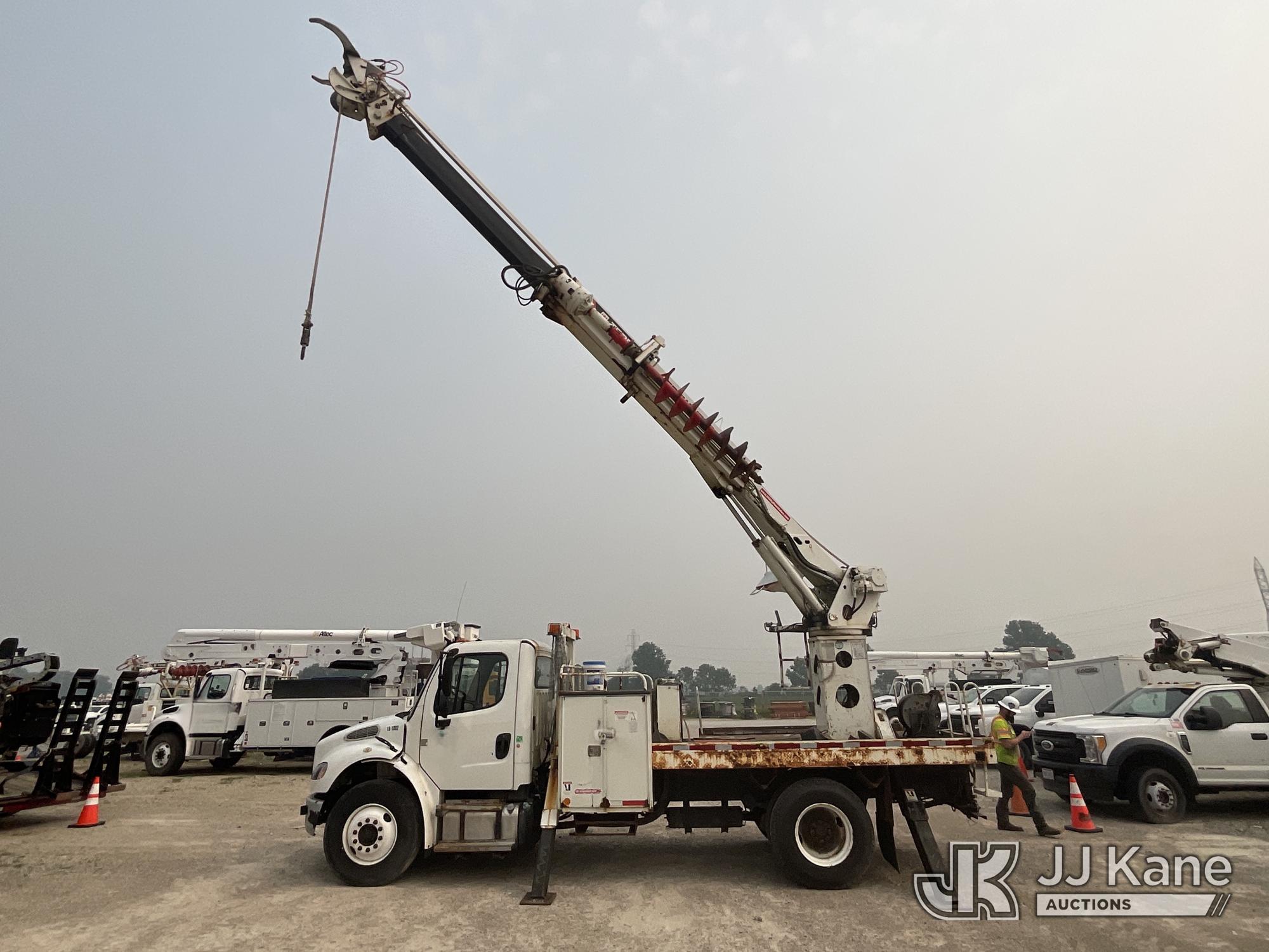 Terex Commander C4047, Digger Derrick rear mounted on 2015 Freightliner M2 106 Flatbed/Utility Truck