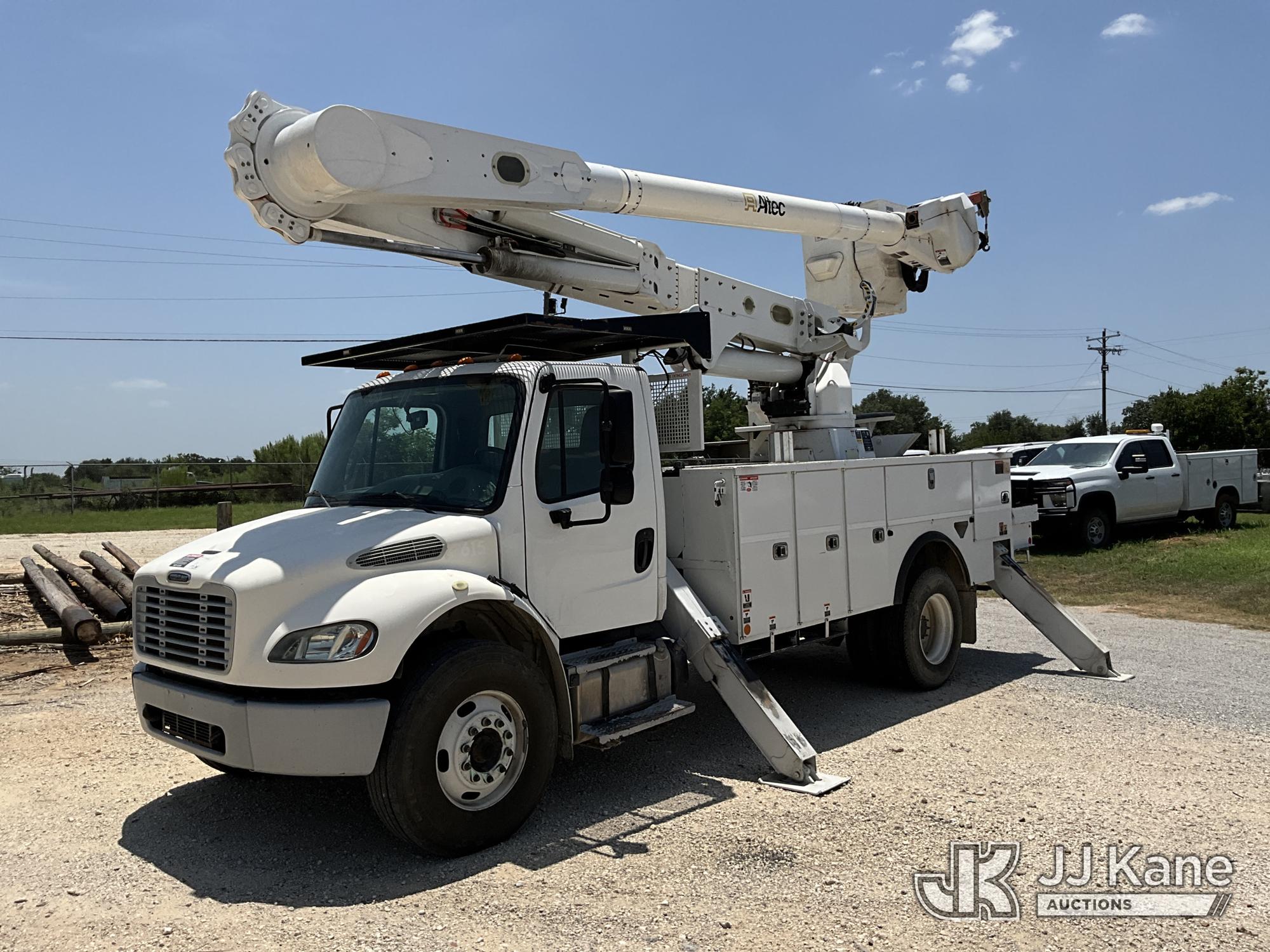 Altec AM50, Over-Center Material Handling Bucket Truck rear mounted on 2016 Freightliner M2 106 Utility Truck, Cooperative Owned