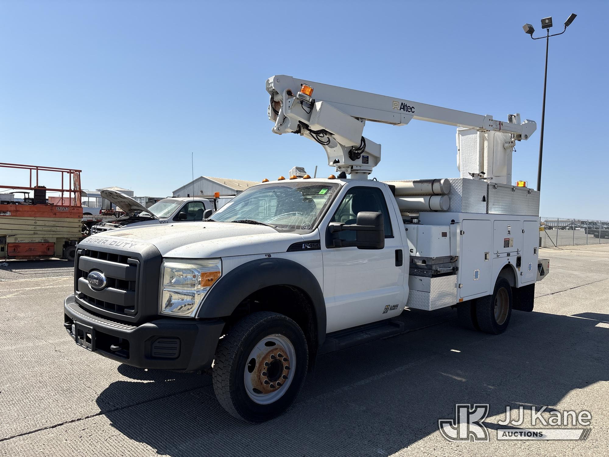 Altec AT200A, Telescopic Bucket Truck mounted behind cab on 2012 Ford F-450 SD Regular Cab DRW Service Truck