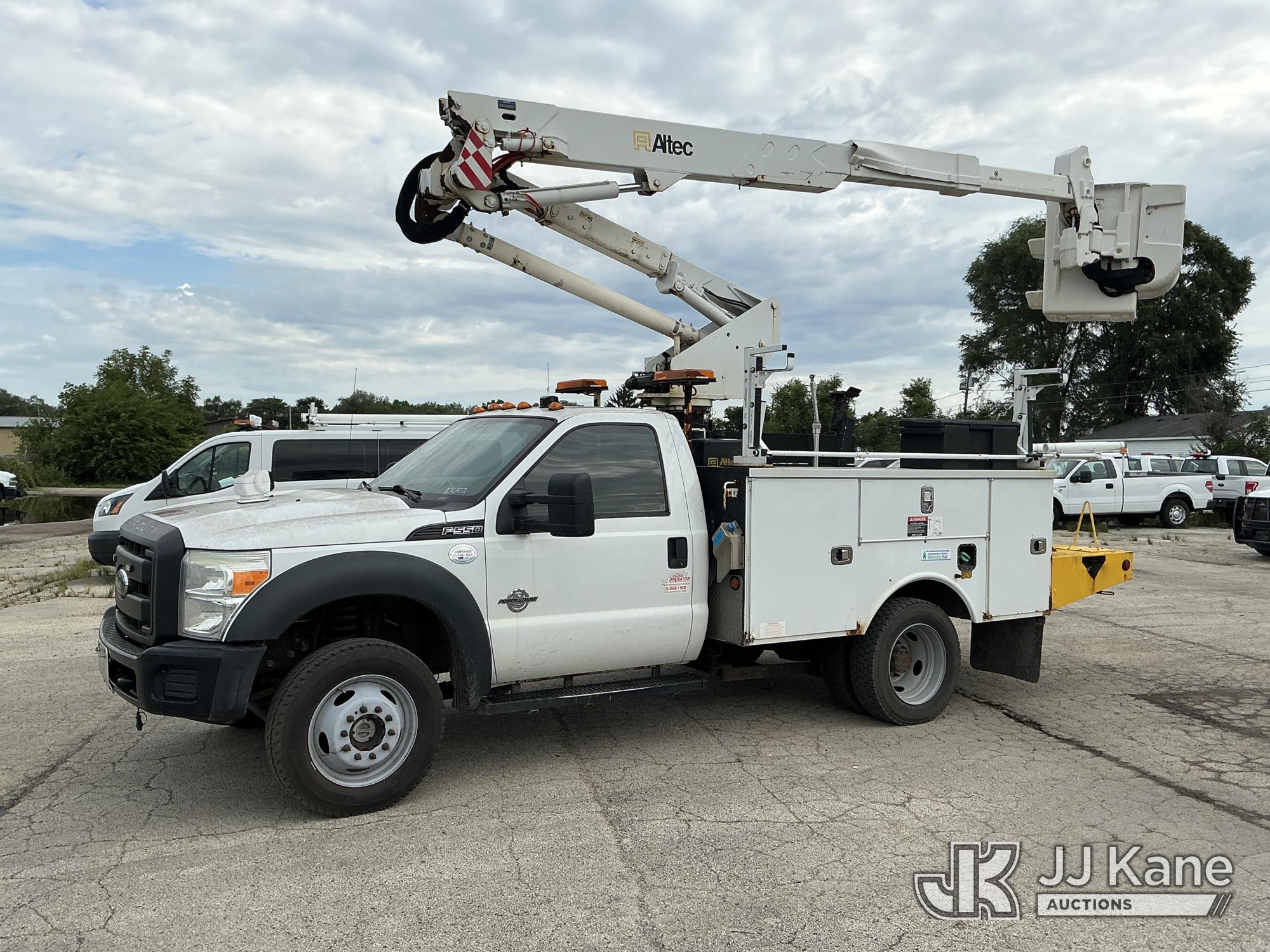Altec AT37G, Articulating & Telescopic Bucket mounted behind cab on 2016 Ford F-550 Service Truck