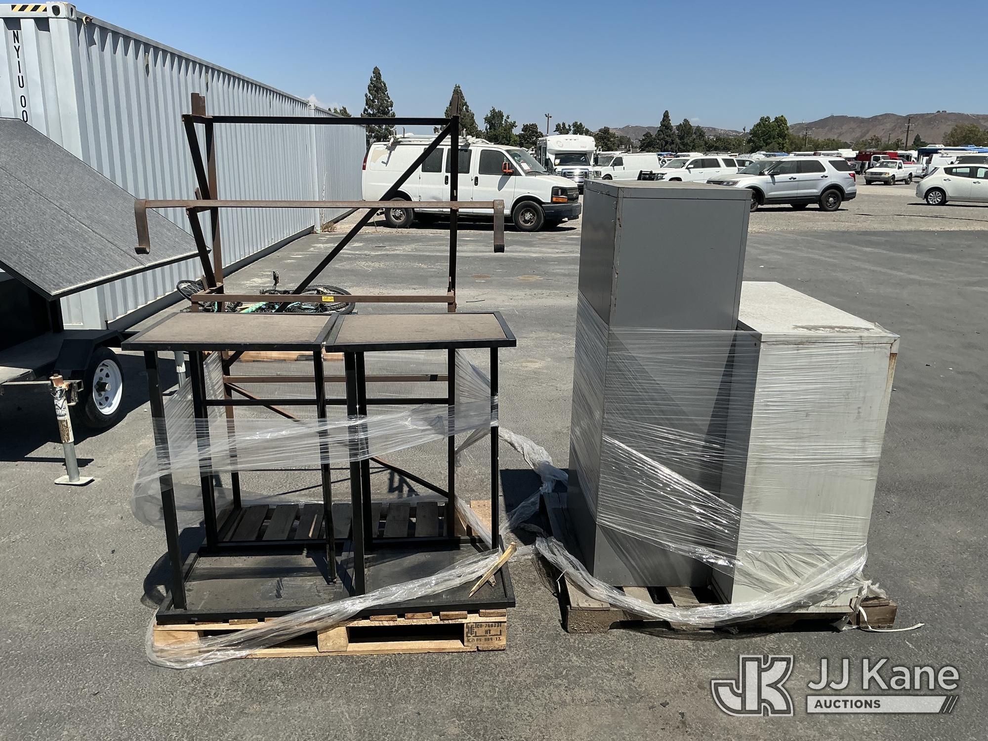 (2 Pallets) Office Cabinets & Racks (Used) NOTE: This unit is being sold AS IS/WHERE IS via Timed Auction and is located in Jurupa Valley