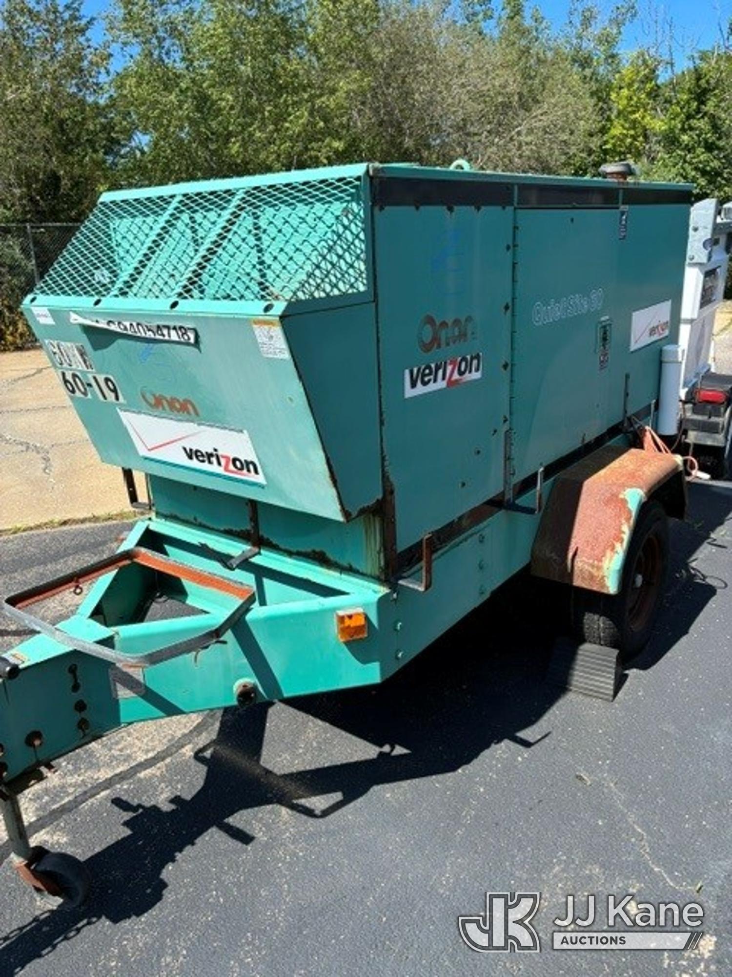 1994 Onan Quiet Site 60 Portable Generator, trailer mtd