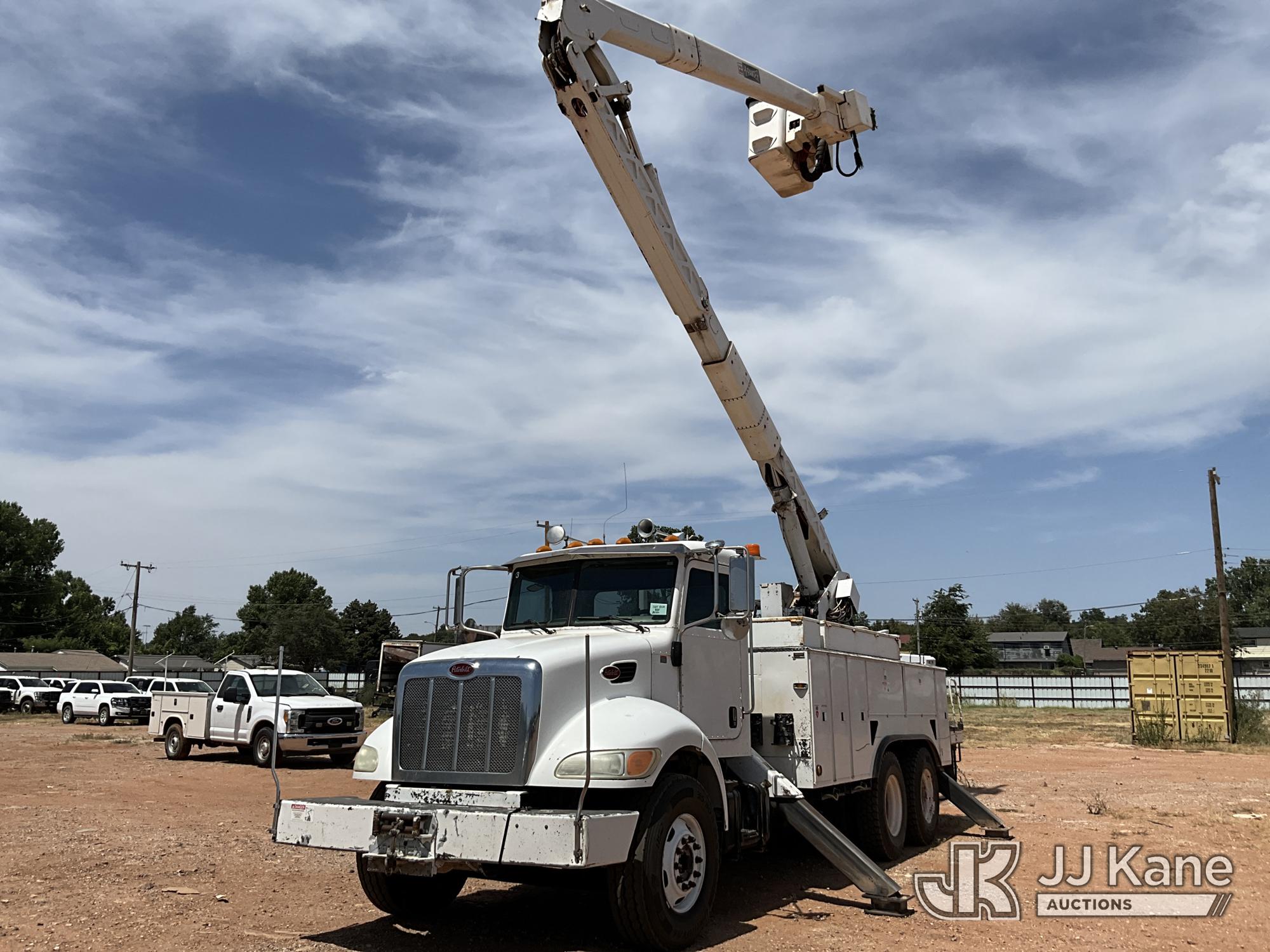 Telelect XML 55, Material Handling Bucket Truck rear mounted on 2006 Peterbilt 335 T/A Utility Truck
