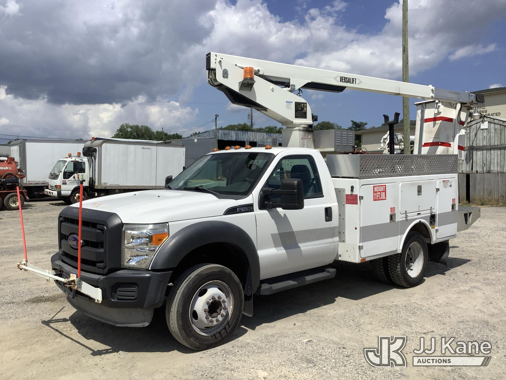 Versalift TEL29N-03, Non-Insulated Bucket Truck mounted behind cab on 2013 Ford F-450 SD Regular Cab DRW Service Truck