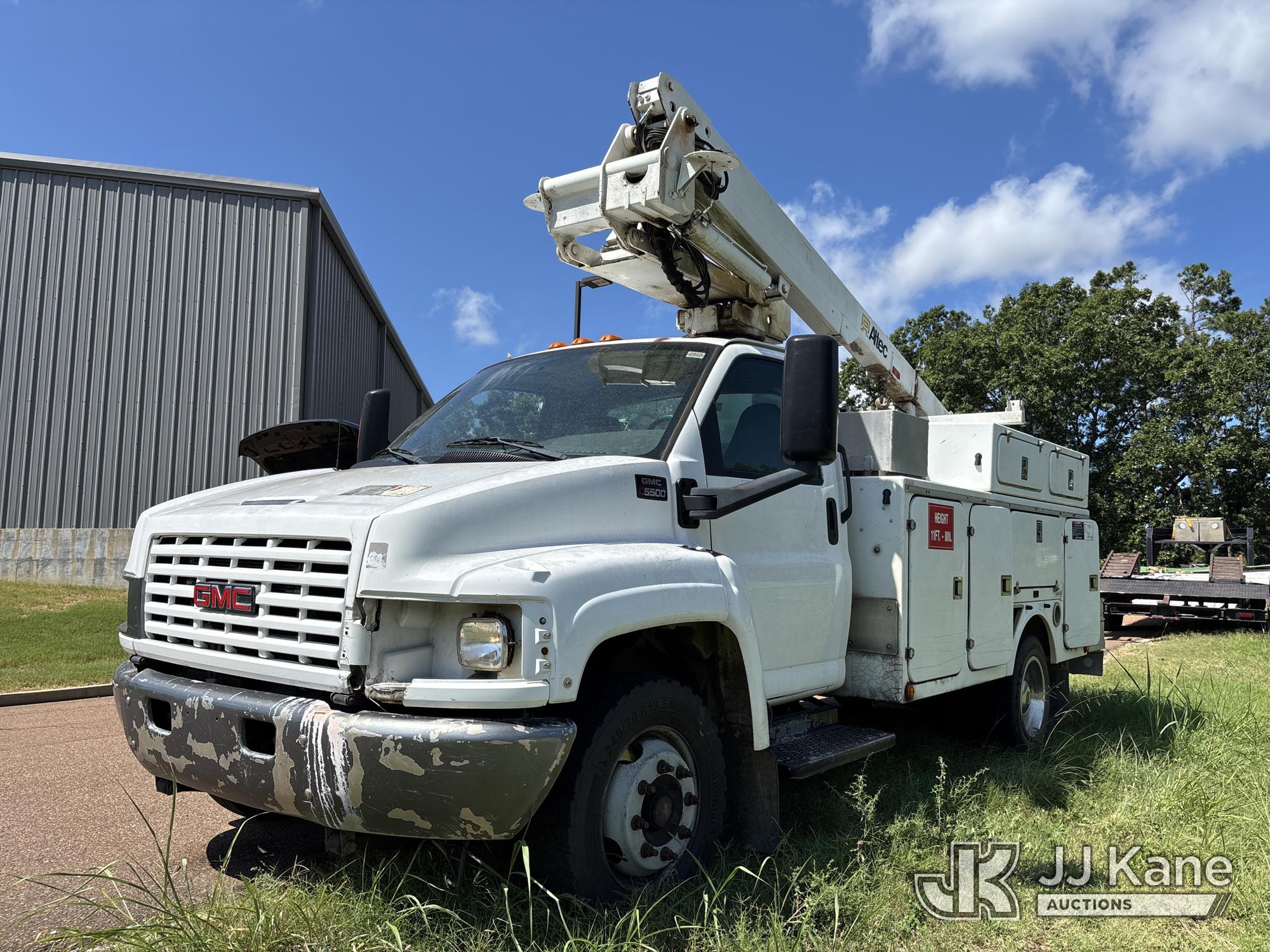 Altec AT235-P, Articulating & Telescopic Non-Insulated Bucket Truck mounted behind cab on 2005 GMC C5500 Service Truck