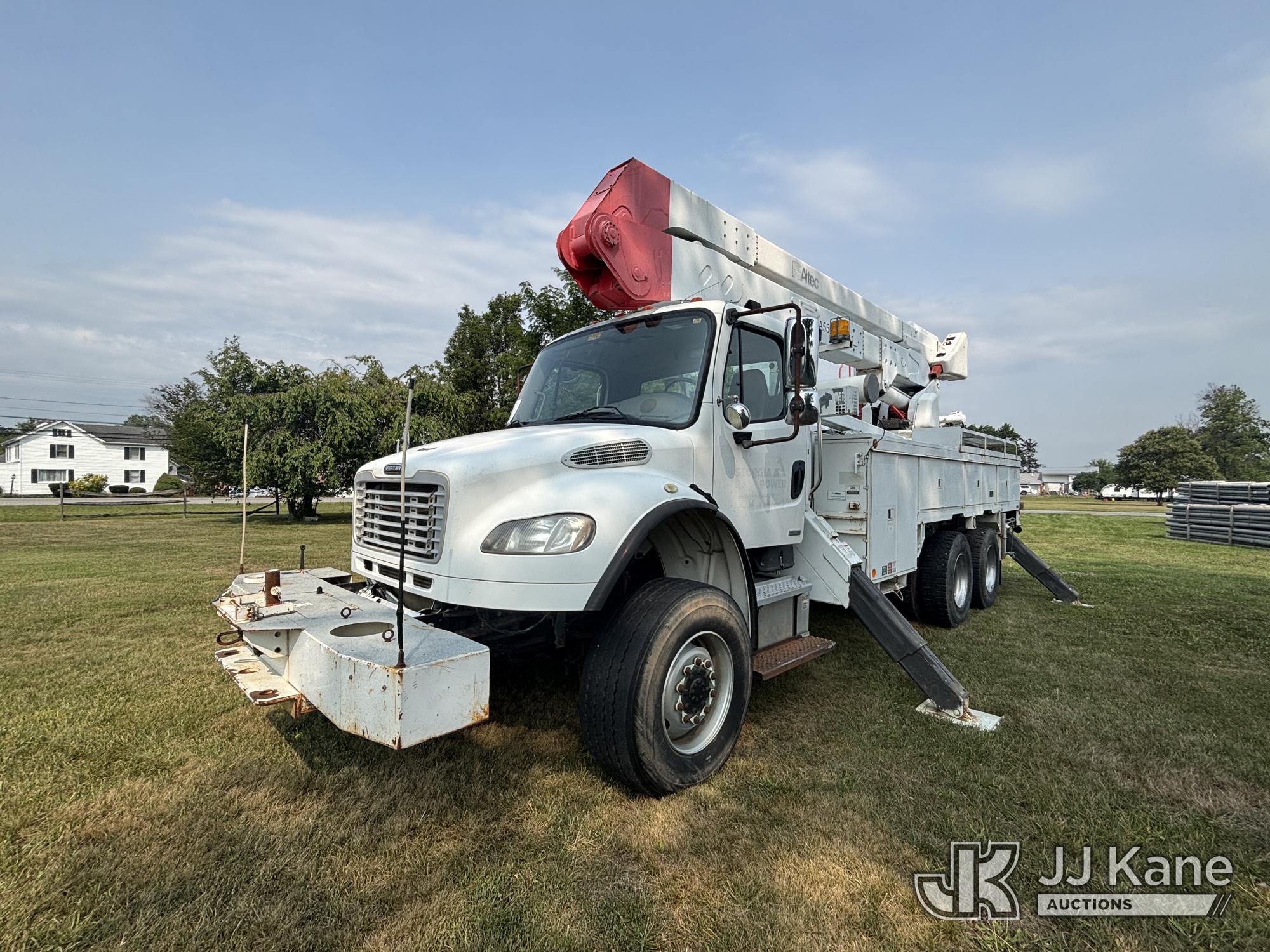 Altec A55E-OC-E68, Material Handling Elevator Bucket Truck rear mounted on 2009 Freightliner M2 106 Medium Duty 6x6 Utility Truck