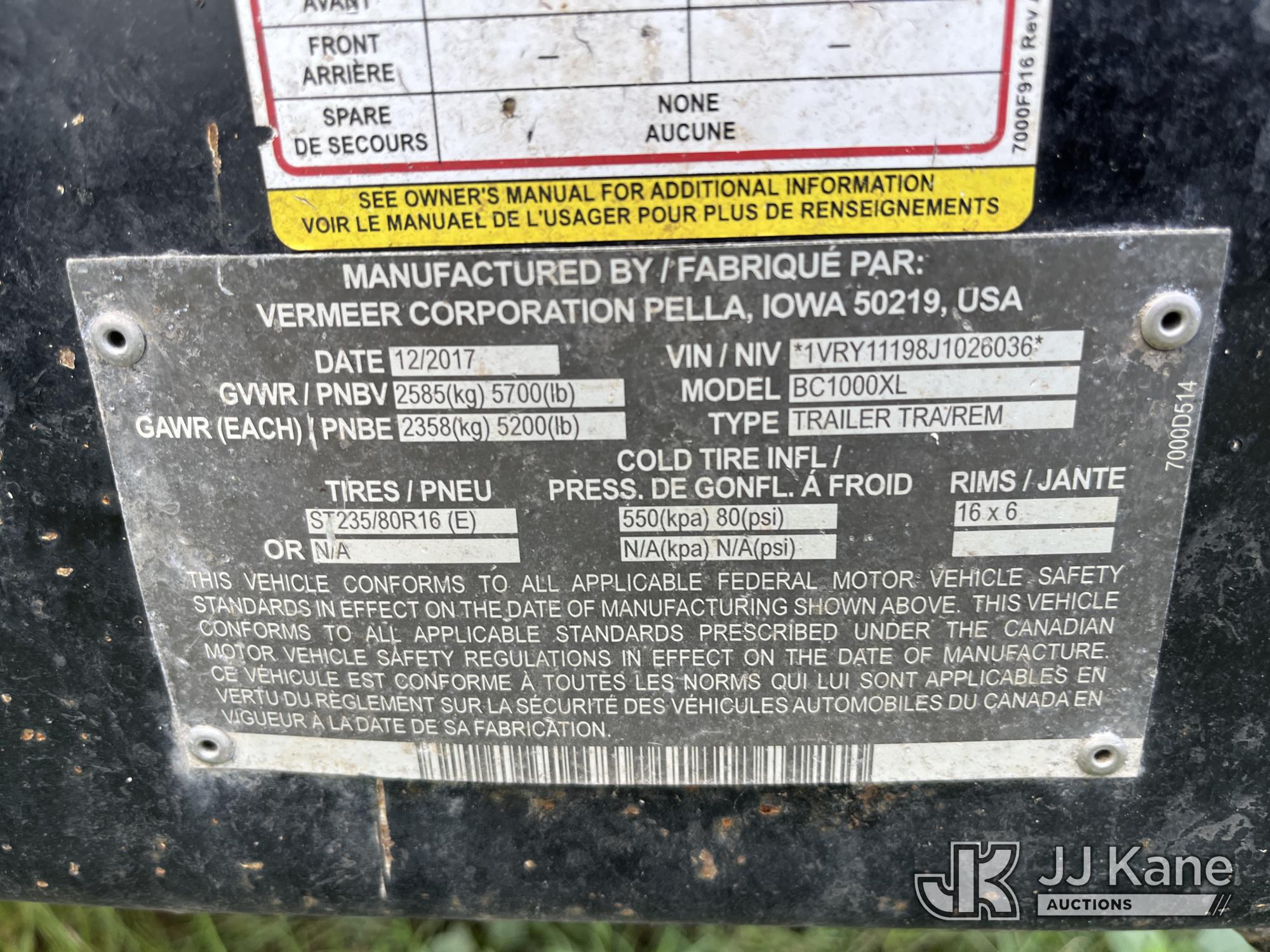 2018 Vermeer BC1000XL