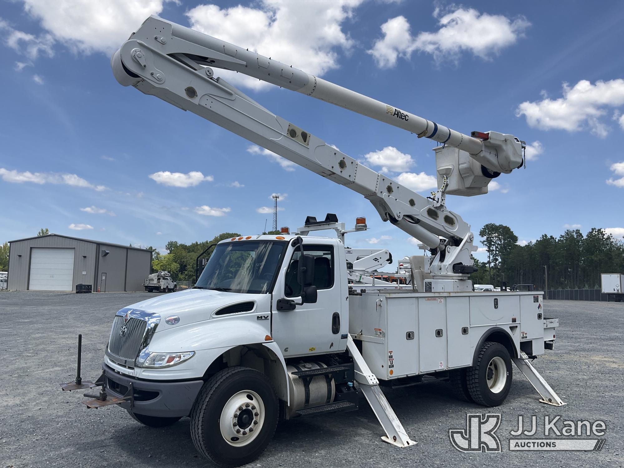 Altec AA55-MH, Articulating Material Handling Bucket Truck rear mounted on 2019 International MV607 Utility Truck