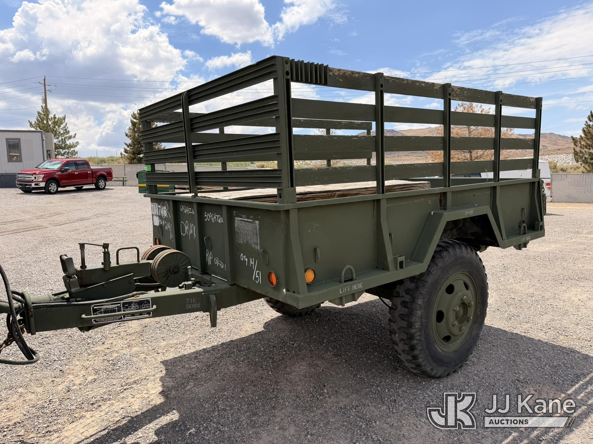 1986 Turtle Mountain Manufacturing Company M105A2 NSN2330-00-141-8050 Cargo Trailer, Single Axle, 1.5 Ton, 3,000 Lbs Load Capacity