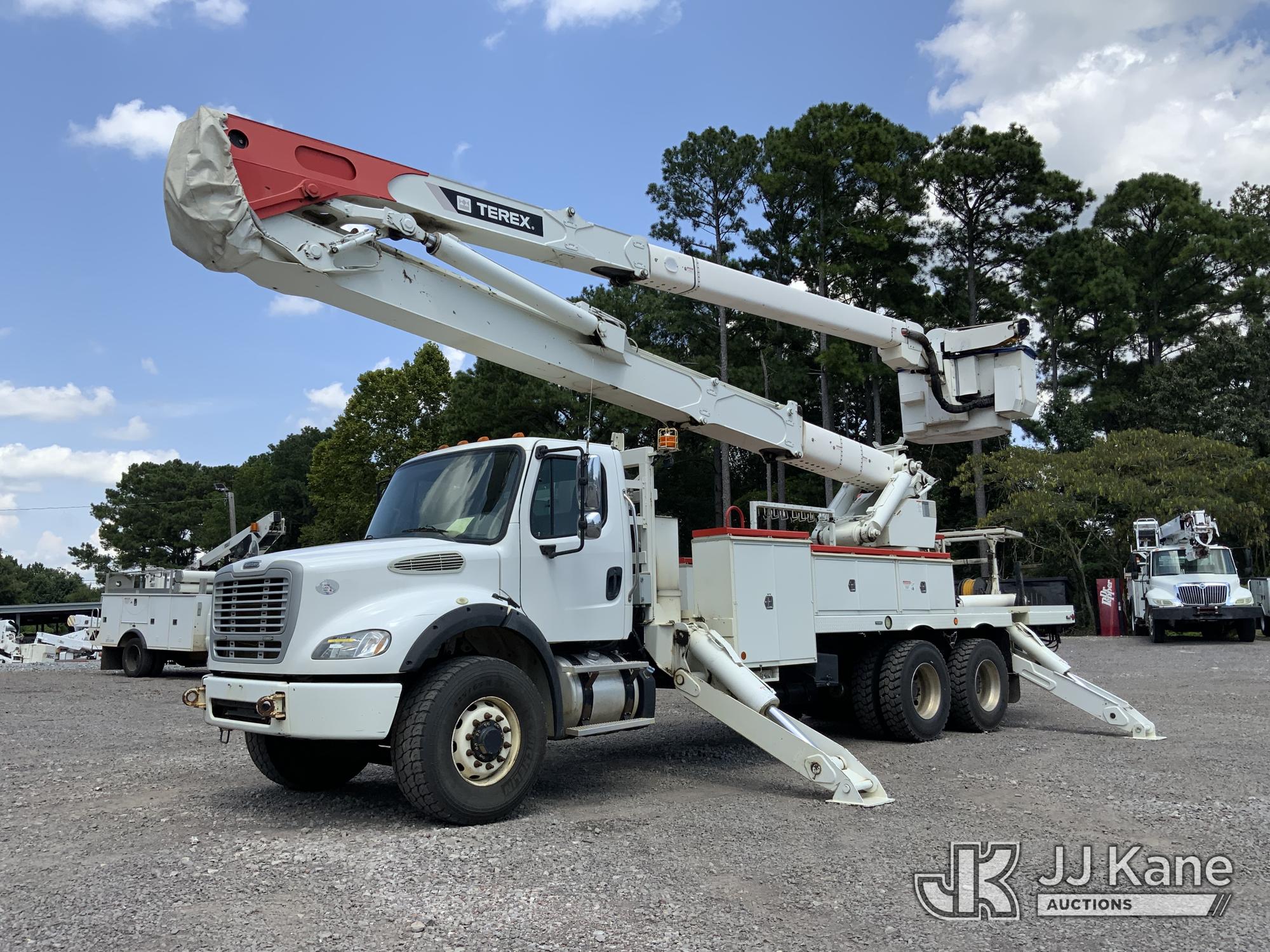 Terex TM100, Articulating & Telescopic Material Handling Elevator Bucket Truck rear mounted on 2015 Freightliner M2 112 Flatbed/Utility Truck, (AL Power Unit)