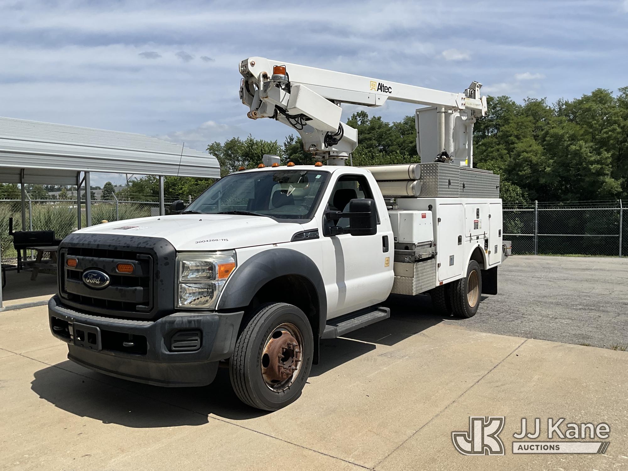 Altec AT200-A, Telescopic Non-Insulated Bucket Truck mounted behind cab on 2015 Ford F-450 SD Service Truck