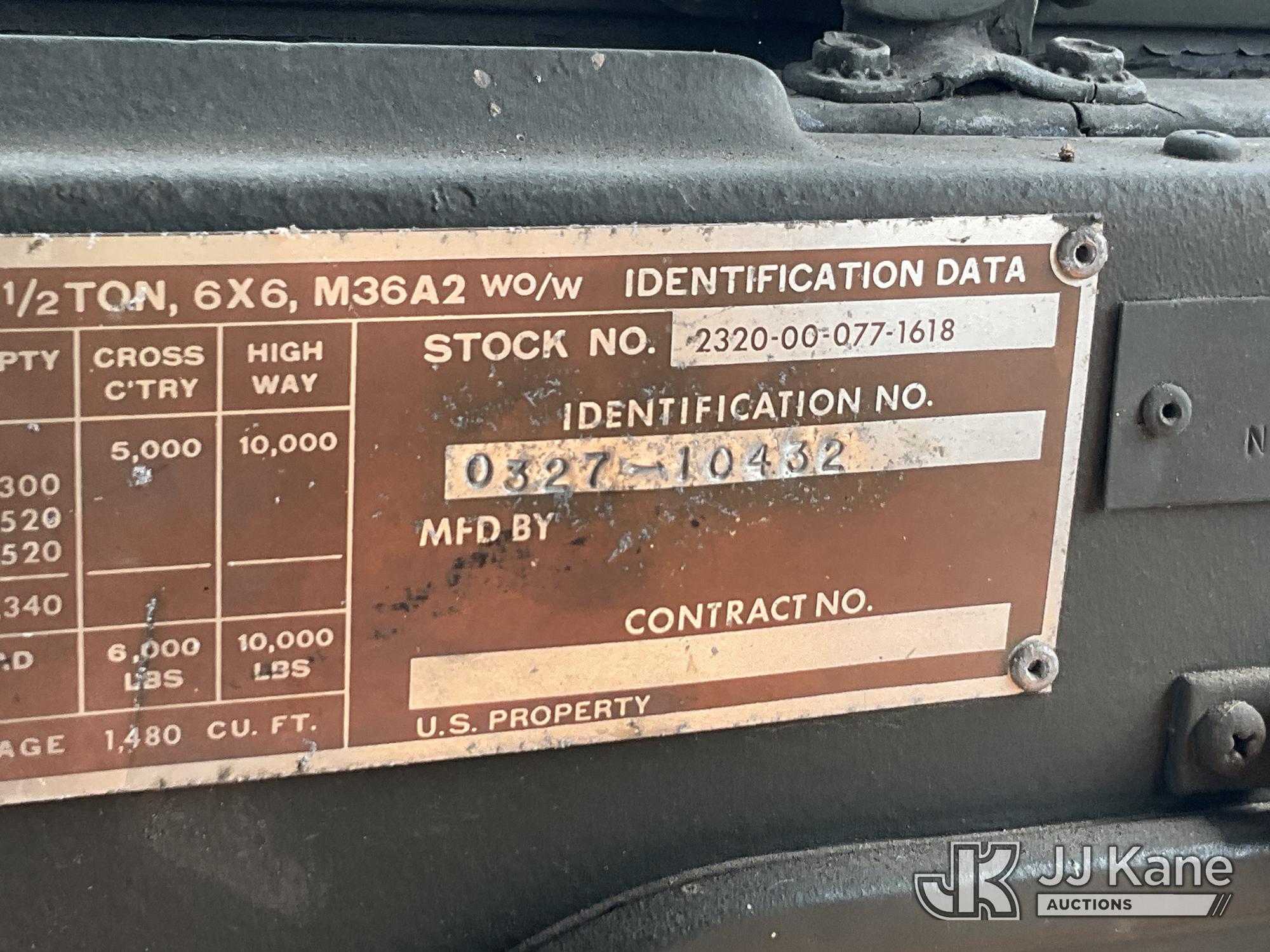 1972 Am General M36A2 2.5 Ton 6x6