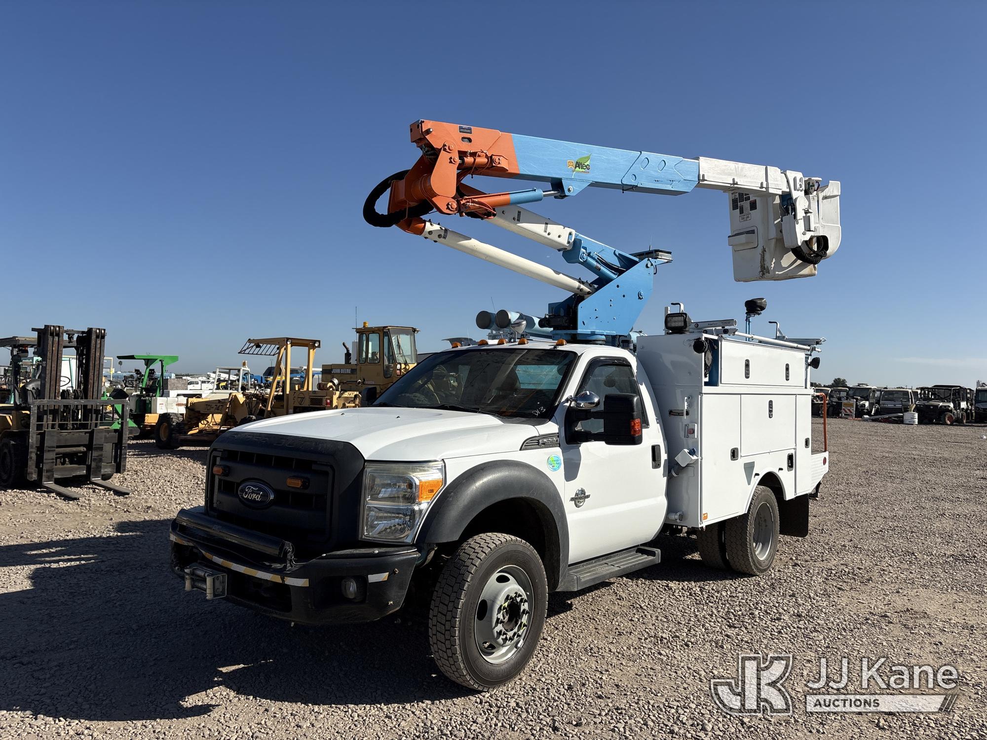 Altec AT37G, Articulating & Telescopic Bucket Truck mounted behind cab on 2013 Ford F-550 Service Truck