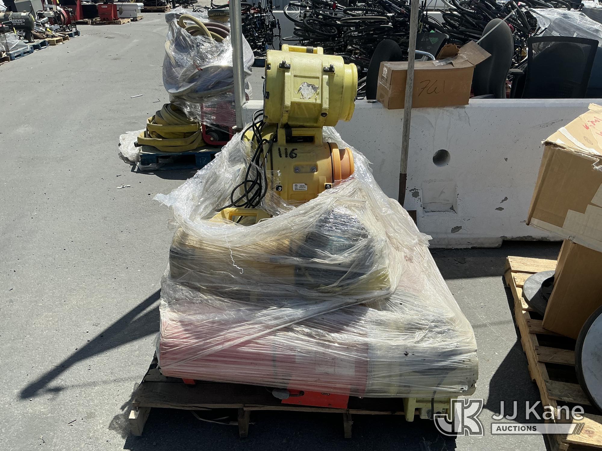 Pallet of portable axial blowers (Used) NOTE: This unit is being sold AS IS/WHERE IS via Timed Auction and is located in Jurupa Valley