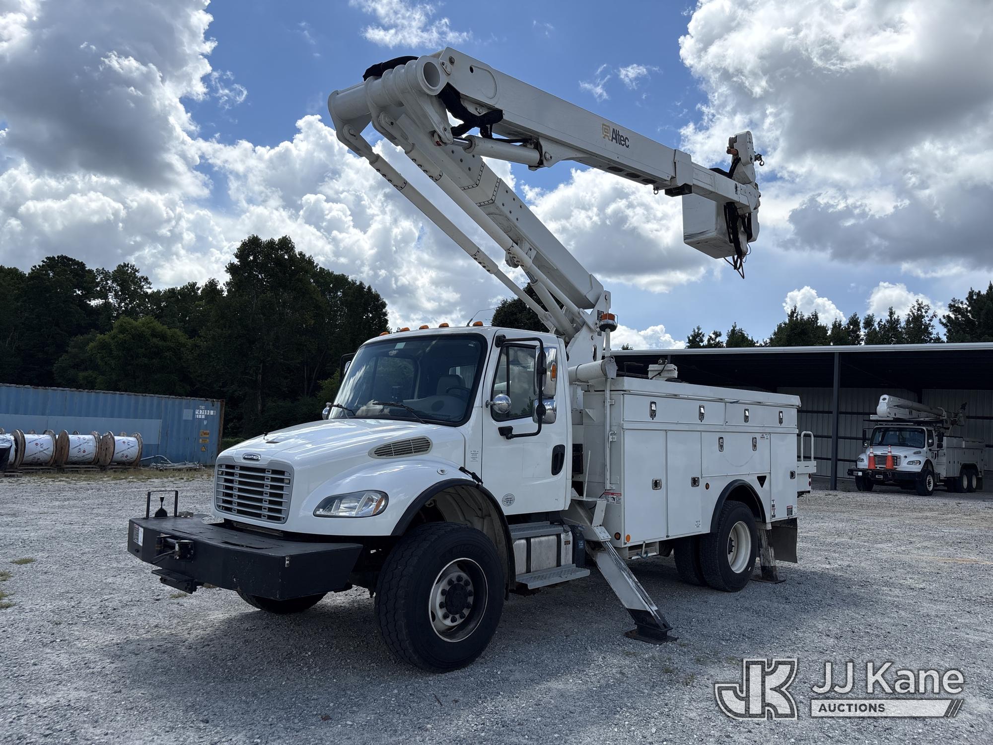 Altec TA50, Articulating & Telescopic Material Handling Bucket Truck mounted behind cab on 2016 Freightliner M2 106 Utility Truck, (Co-op Owned)