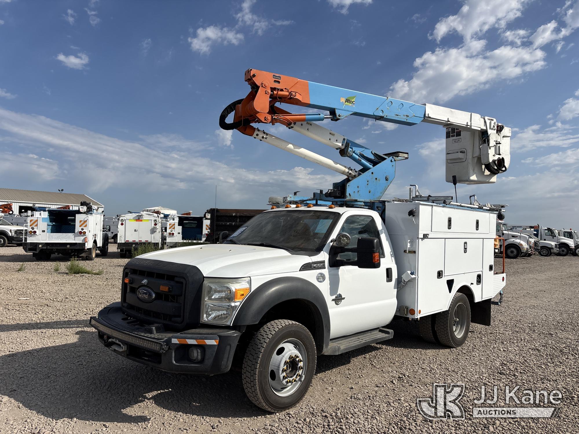 Altec AT37G, Articulating & Telescopic Bucket mounted behind cab on 2016 Ford F-550 Regular Cab DRW Service Truck