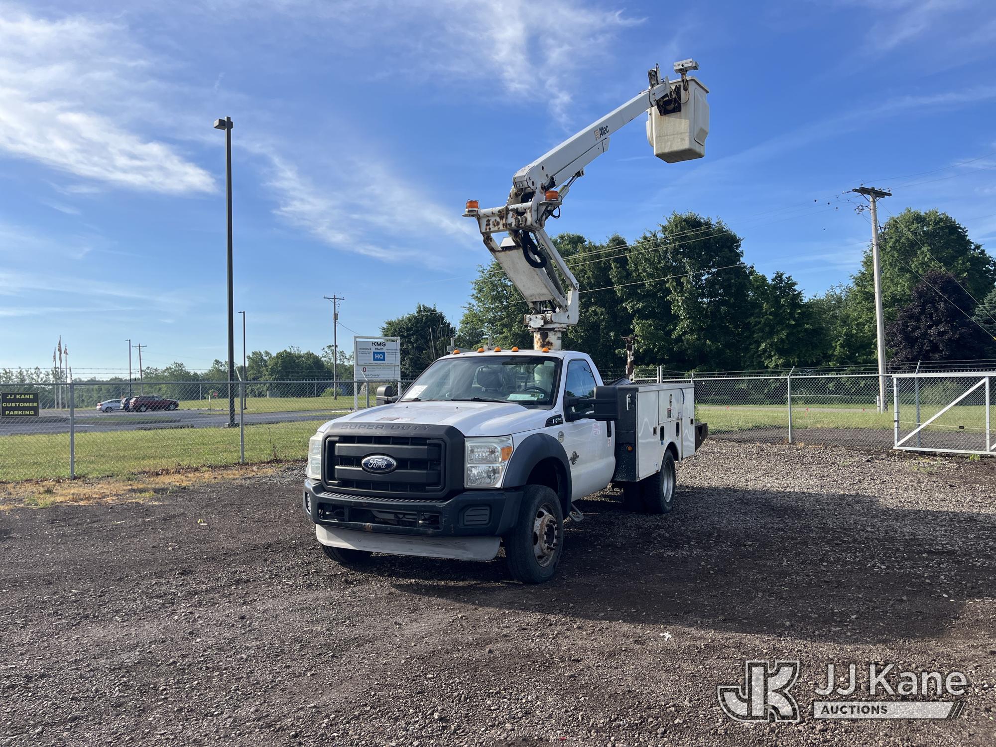 Altec AT235, Articulating & Telescopic Non-Insulated Bucket Truck mounted behind cab on 2011 Ford F-450 SD Service Truck