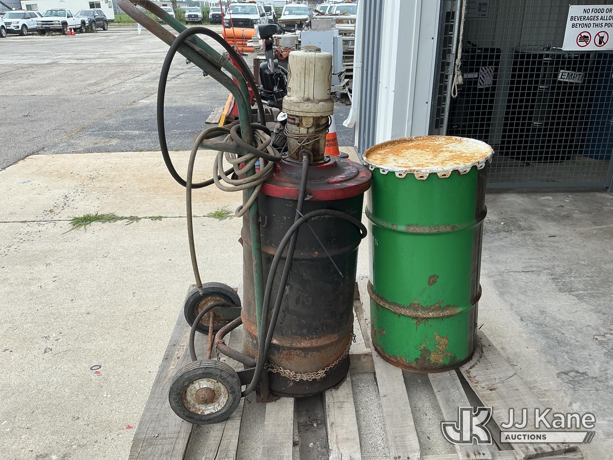 2-Grease Barrels w/ Pump NOTE: This unit is being sold AS IS/WHERE IS via Timed Auction and is located in South Beloit