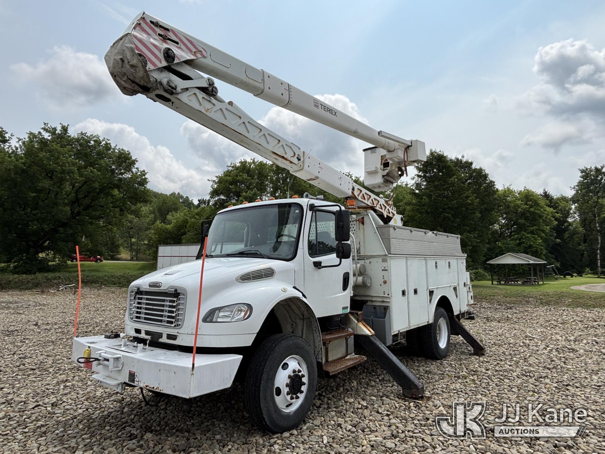 Terex/Telelect Hi-Ranger HRX-55, Material Handling Bucket Truck rear mounted on 2010 Freightliner M2 106 Utility Truck