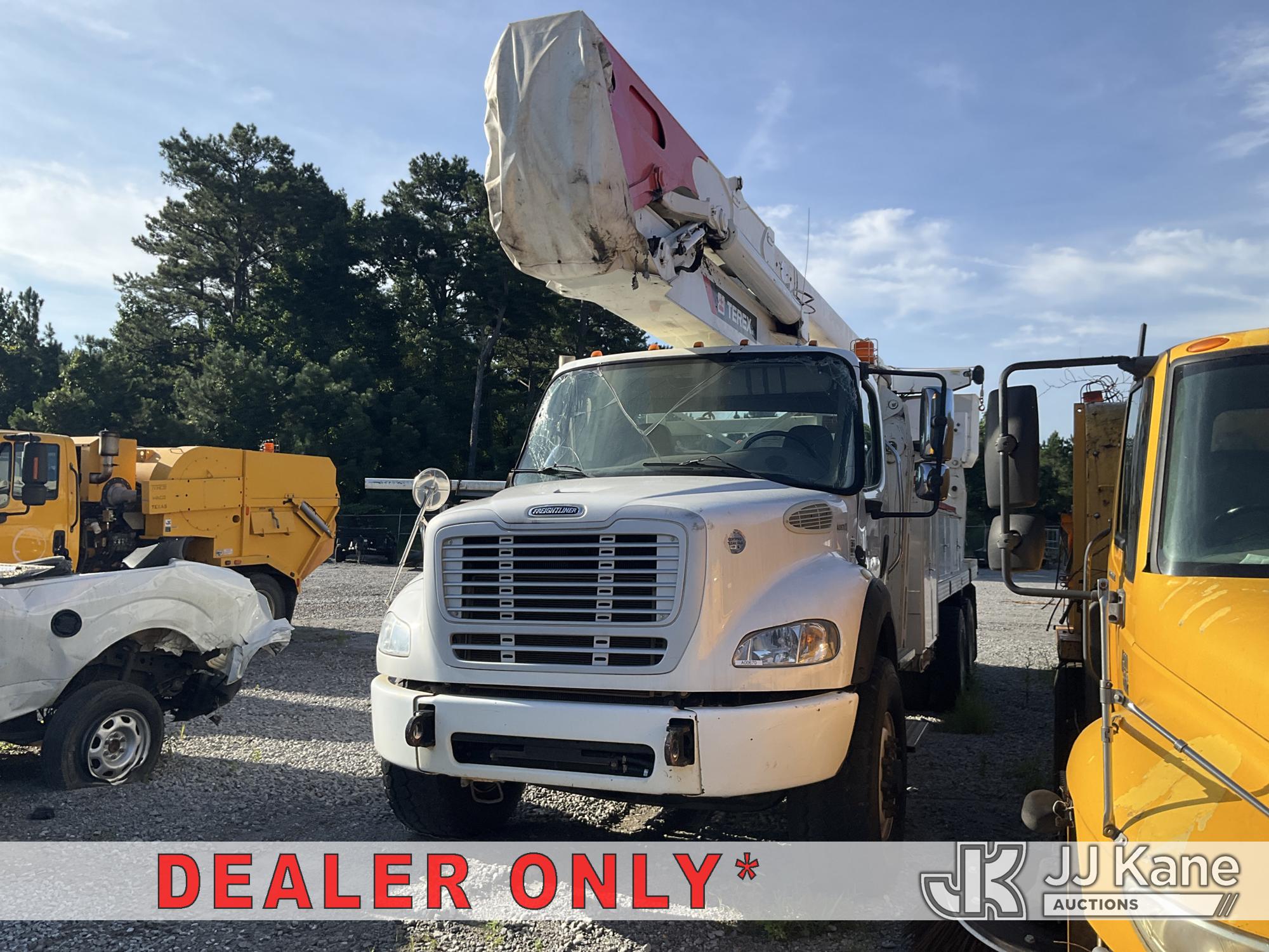 HiRanger TM85, Articulating & Telescopic Material Handling Bucket Truck rear mounted on 2014 Freightliner M2 112 Medium Duty Utility Truck, (AL Power Unit)