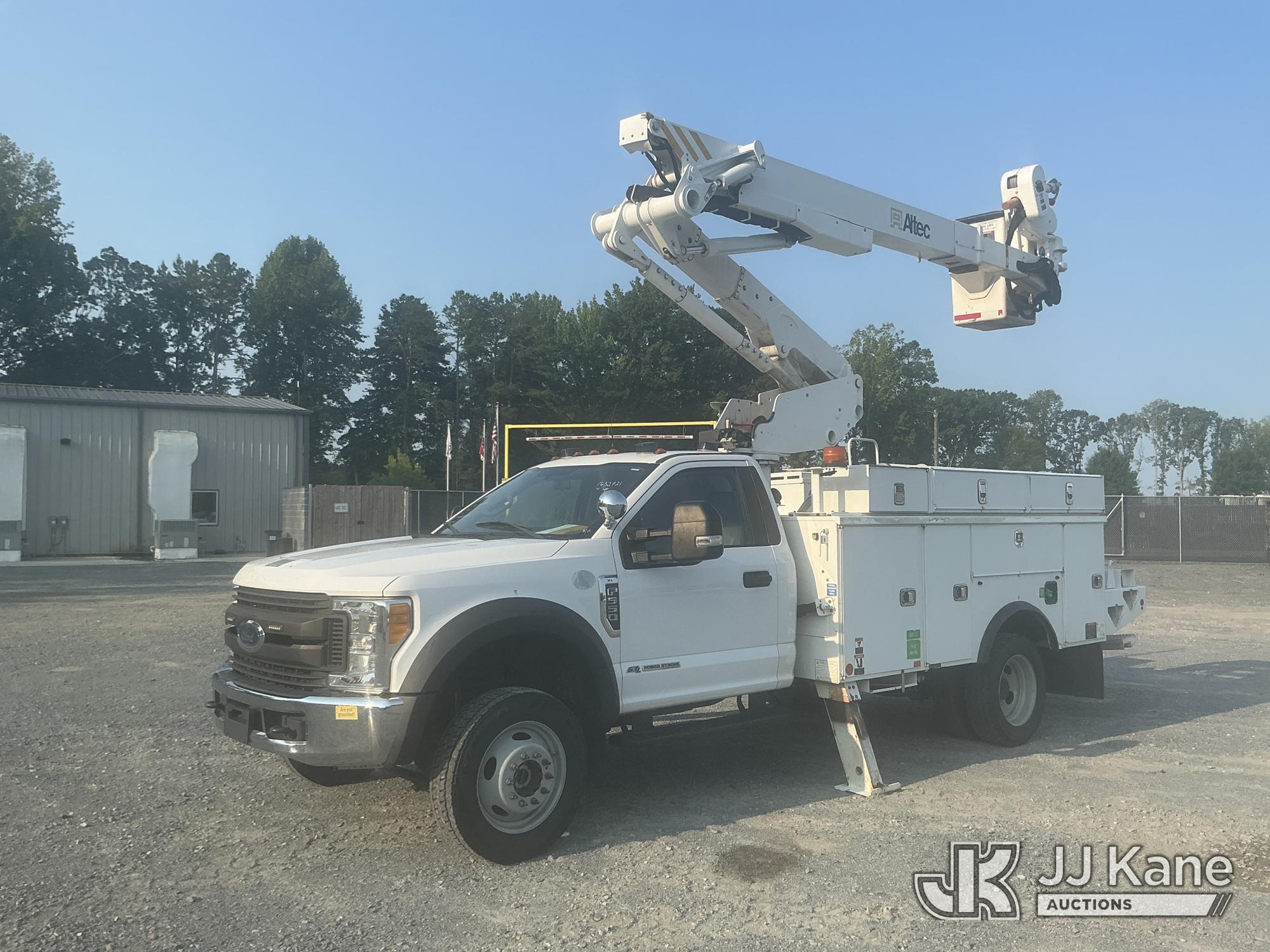Altec AT41-MH, Articulating & Telescopic Material Handling Bucket Truck mounted behind cab on 2017 Ford F550 4x4 Service Truck