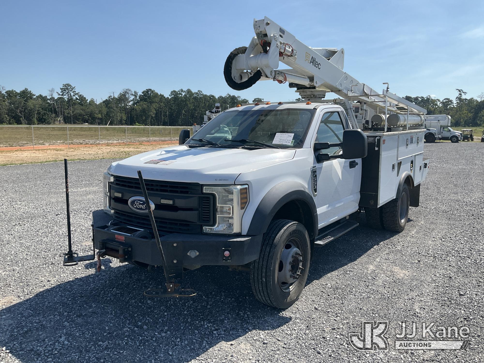 Altec AT37G, Articulating & Telescopic Bucket Truck mounted behind cab on 2018 Ford F-550 Service Truck