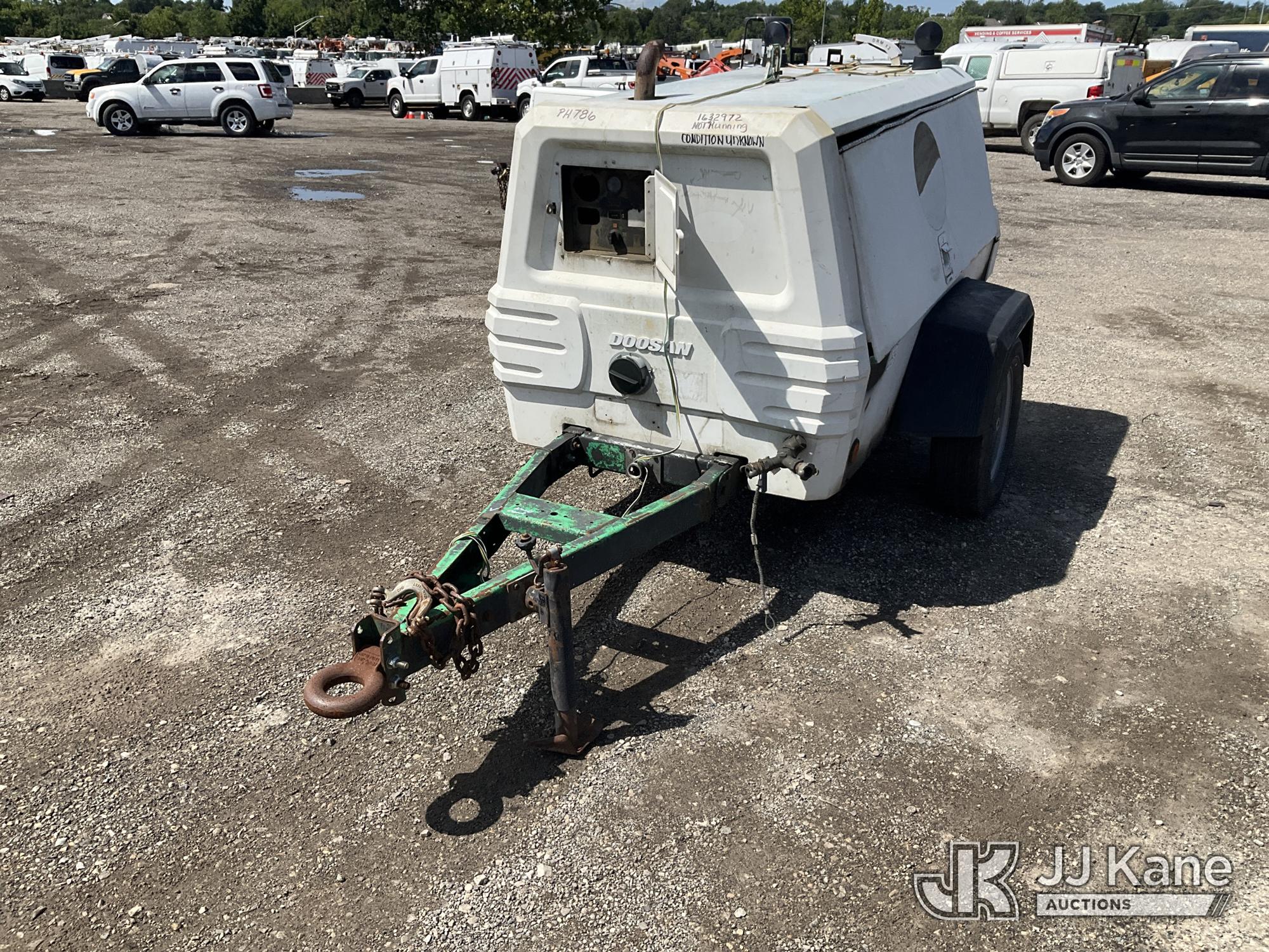 2006 Doosan/Ingersoll Rand P185 Portable Air Compressor, Trailer Mounted
