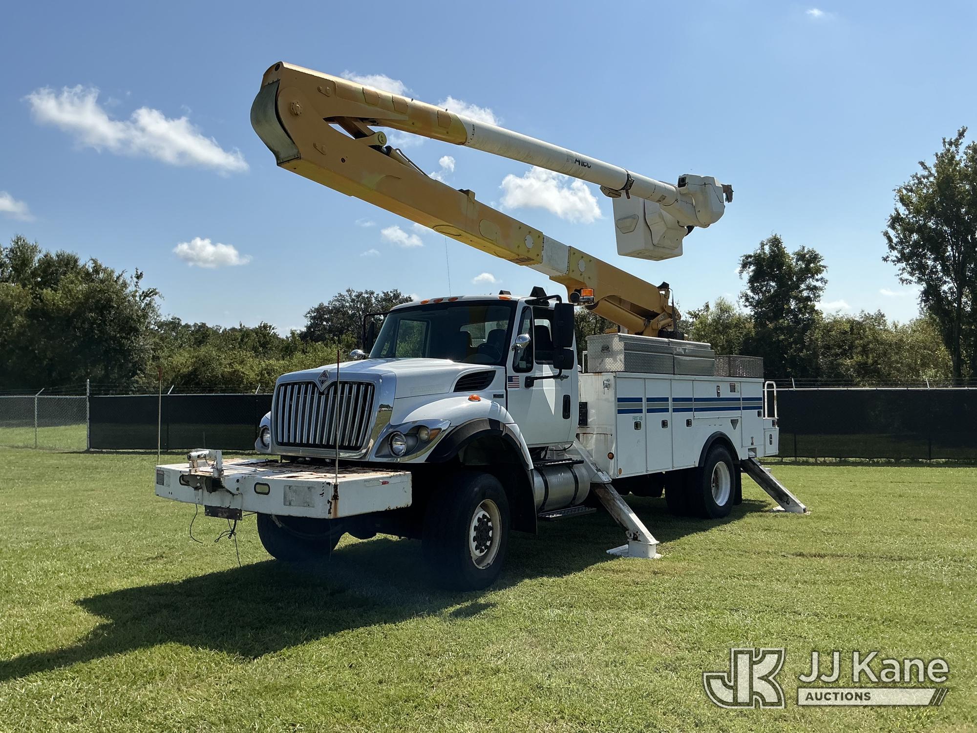 Altec AA55-MH, Material Handling Bucket Truck rear mounted on 2012 International 7300 Utility Truck, Electric Coop owned and Maintained