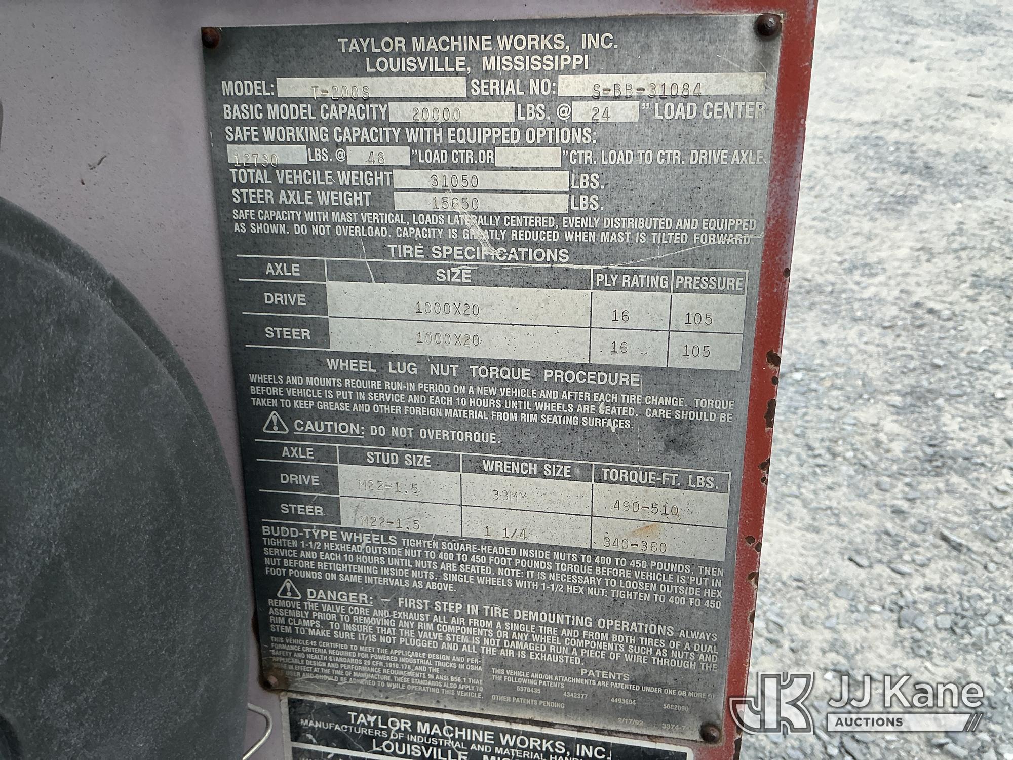 2003 Taylor T-200S 20,000 LB